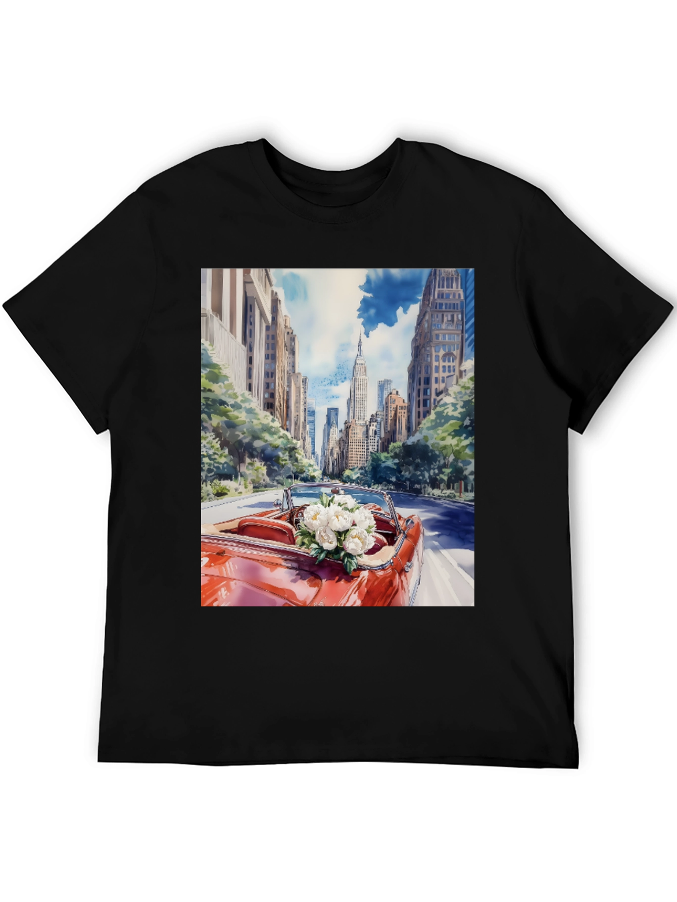 Cityscape Convertible Car T-Shirt