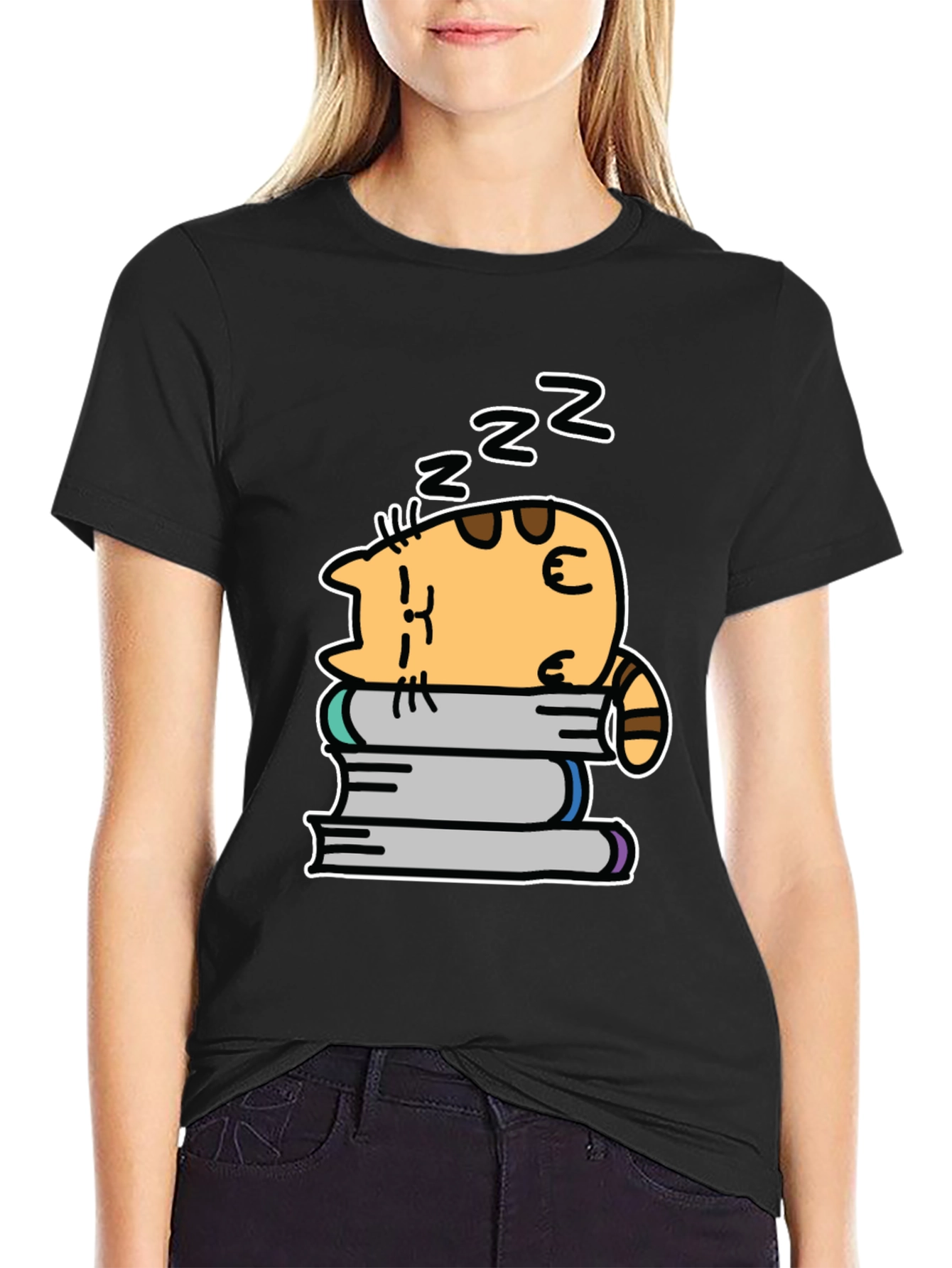 Cute Cat Nap T-Shirt - Unisex Black Tee