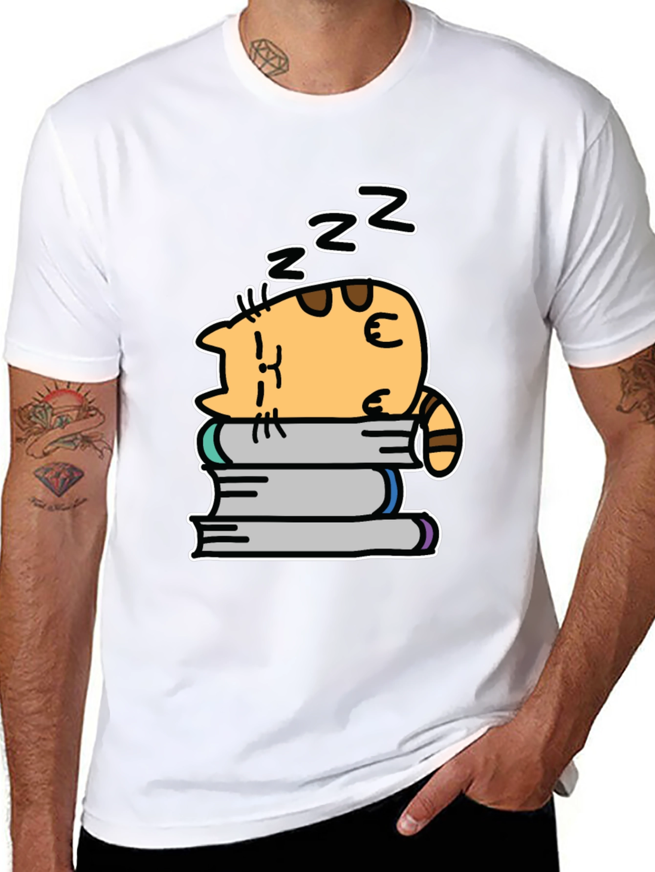 Cute Cat Nap T-Shirt - Unisex Black Tee