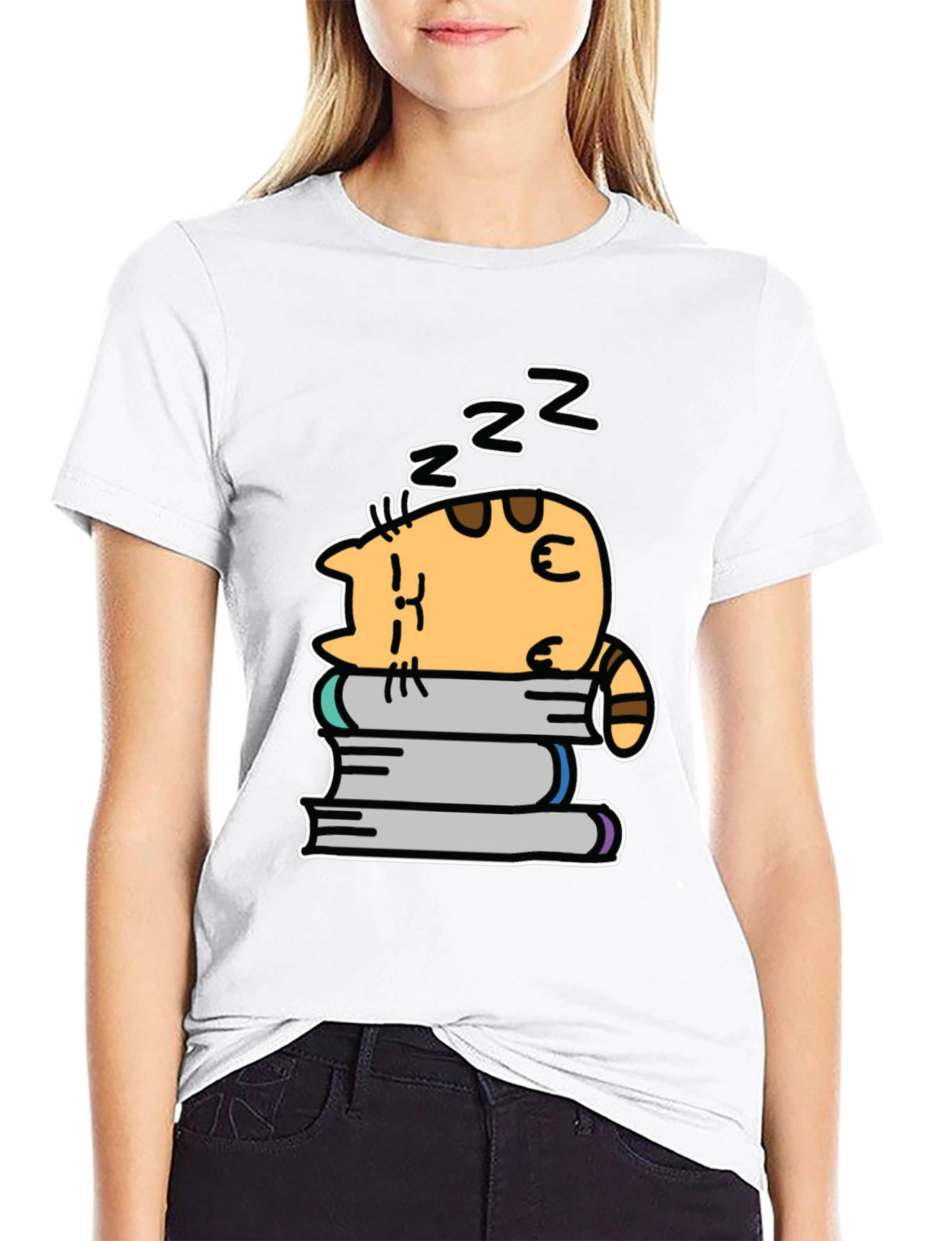 Cute Cat Nap T-Shirt - Unisex Black Tee