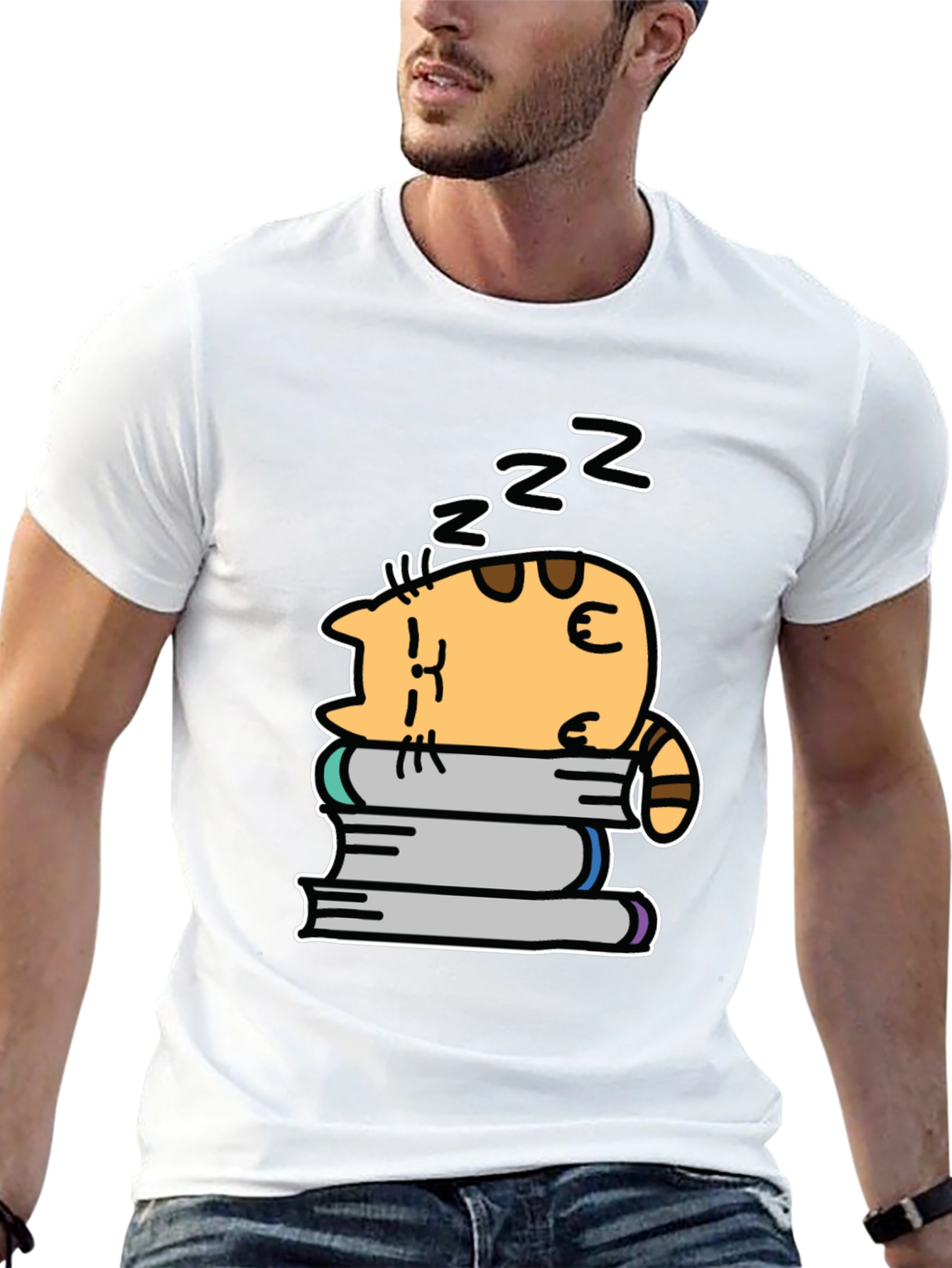Cute Cat Nap T-Shirt - Unisex Black Tee