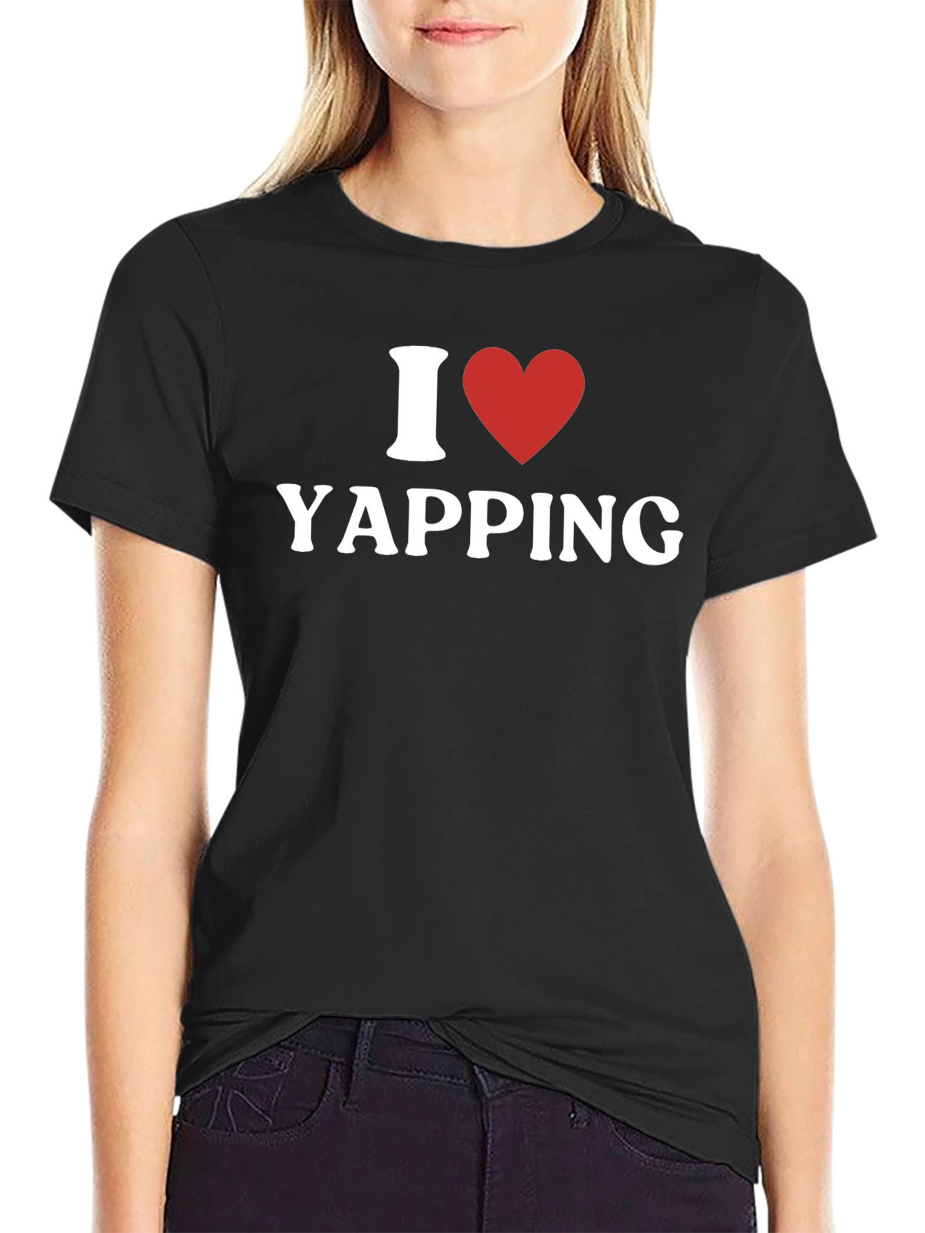I Heart Yapping Black T-Shirt