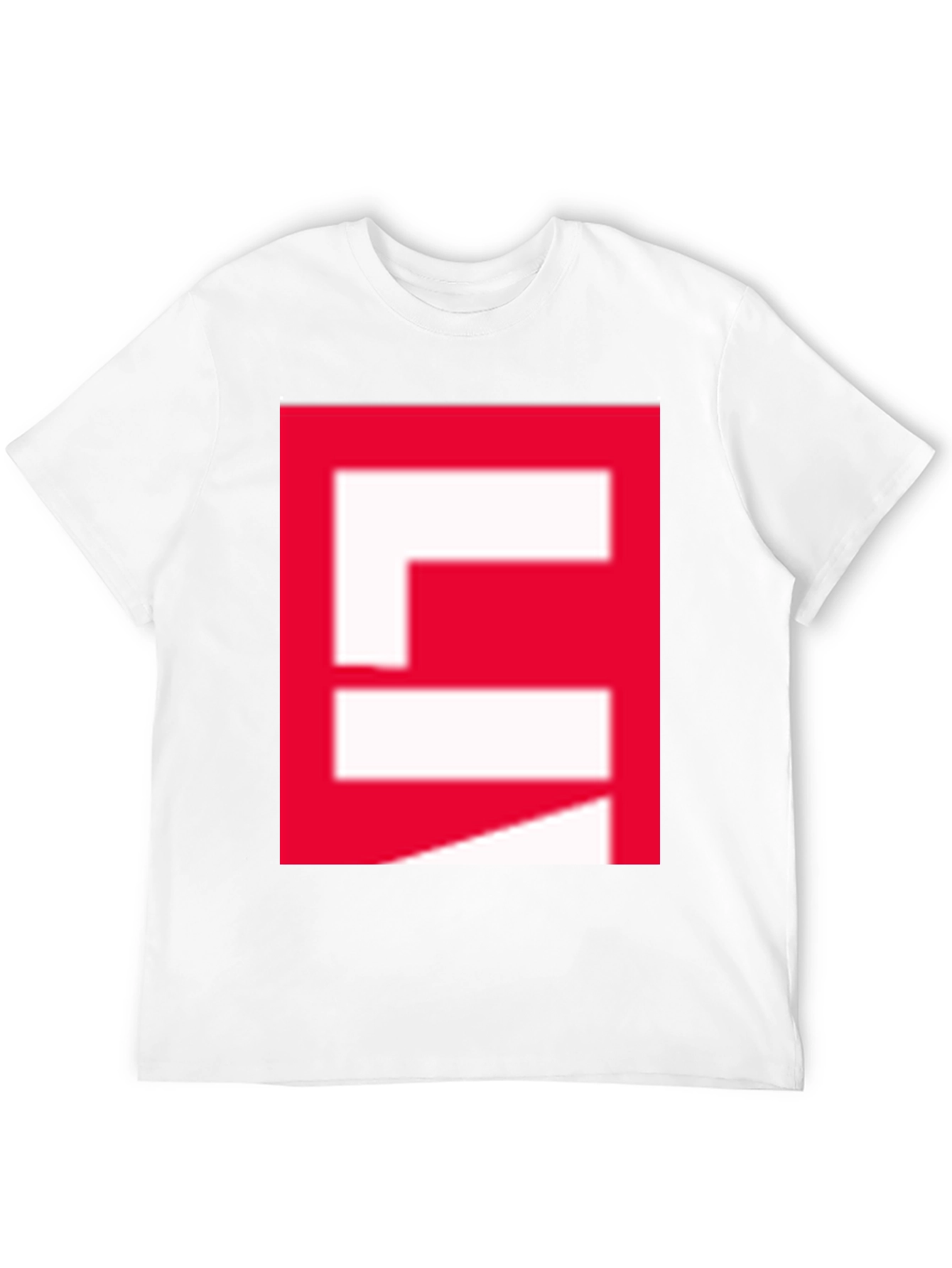 Red Block Graphic Black T-Shirt