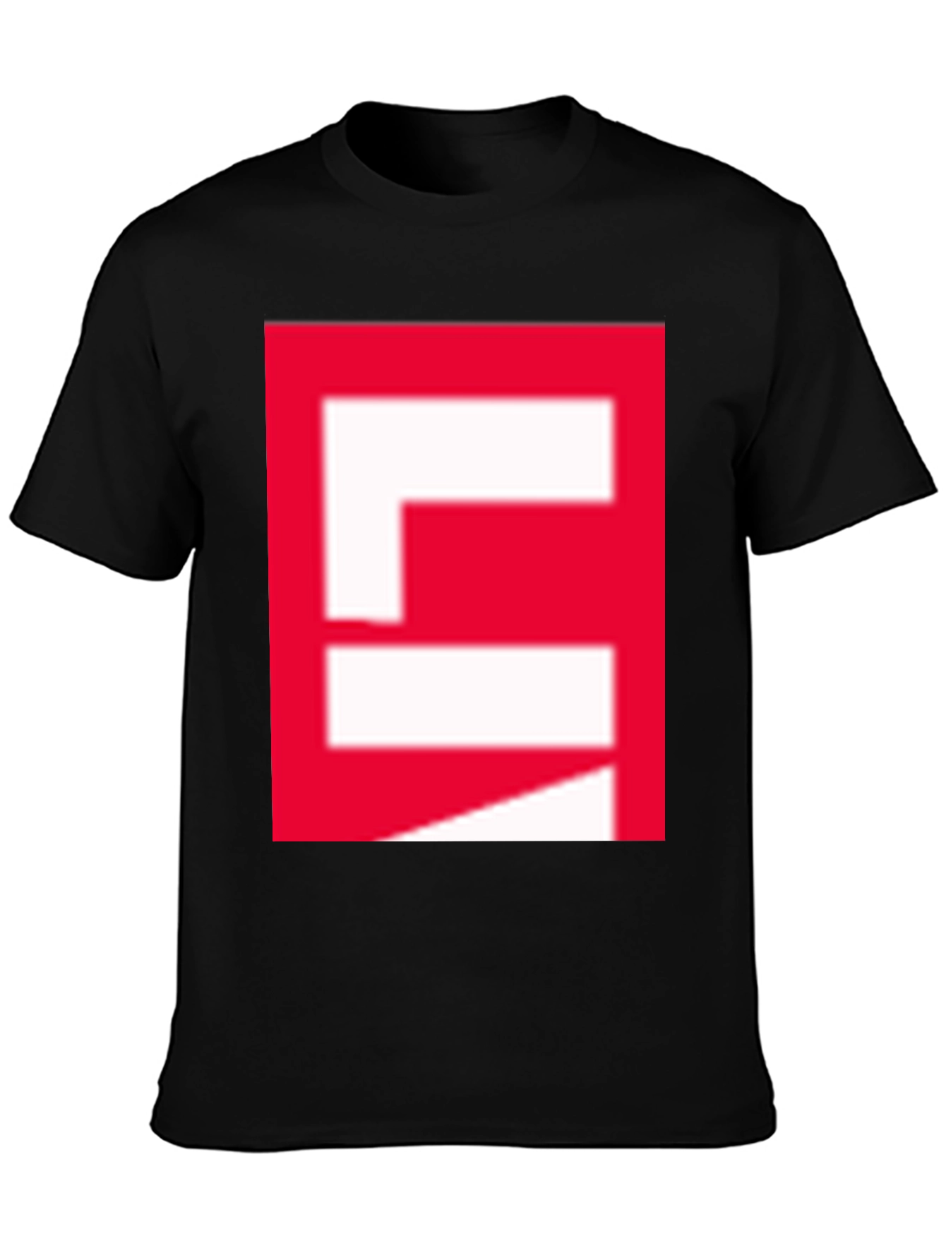 Red Block Graphic Black T-Shirt