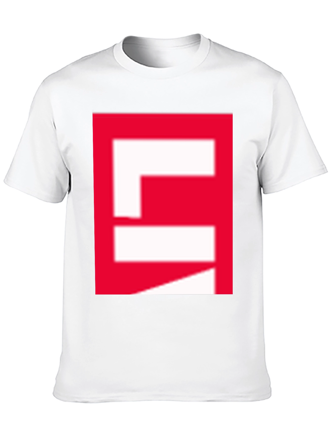 Red Block Graphic Black T-Shirt