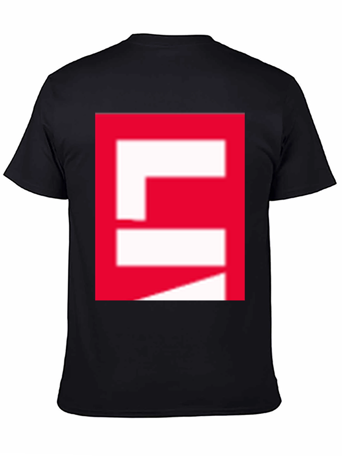 Red Block Graphic Black T-Shirt