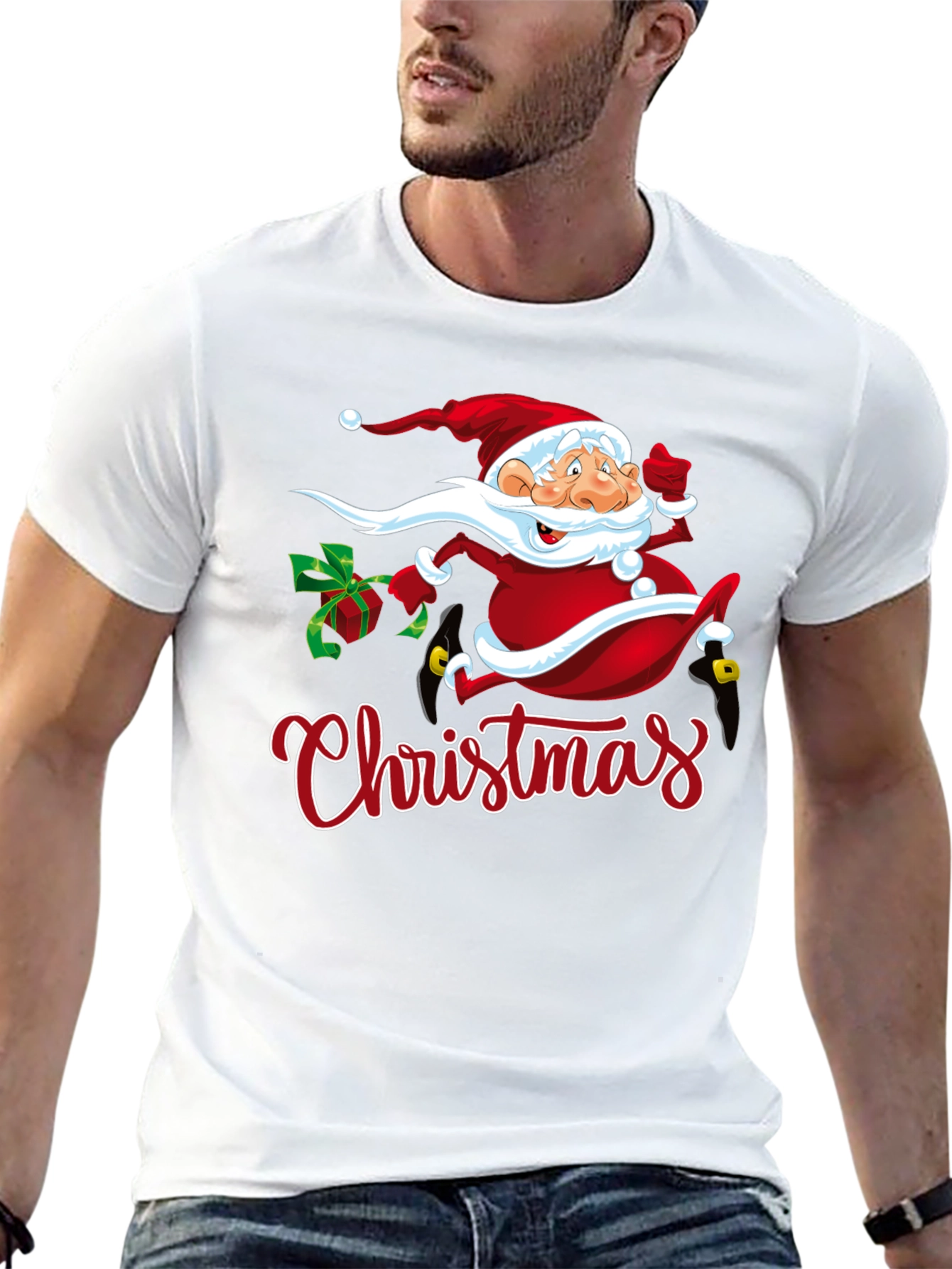 Festive Christmas Santa Graphic T-Shirt