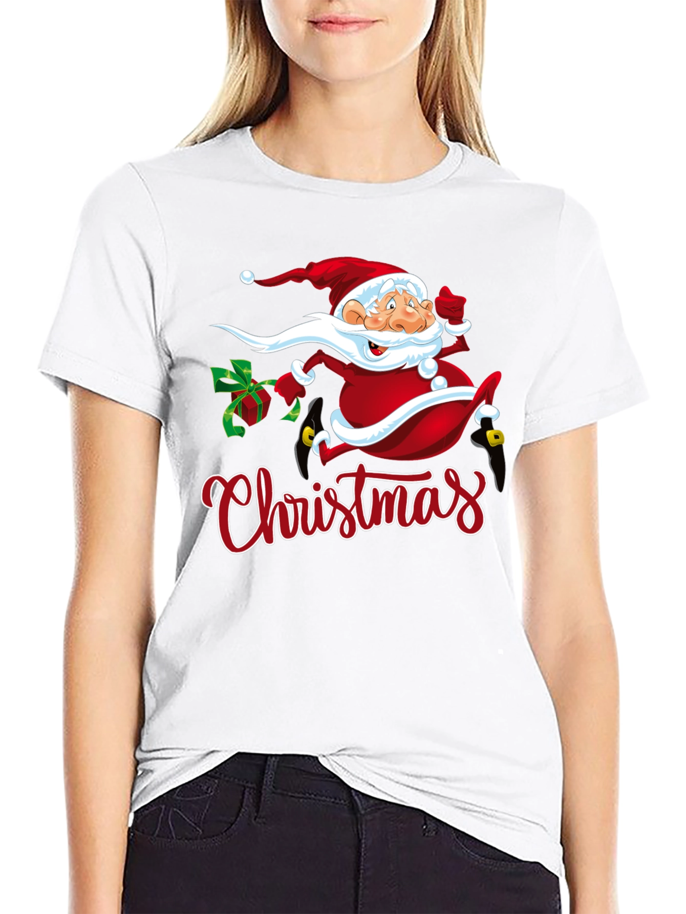 Festive Christmas Santa Graphic T-Shirt