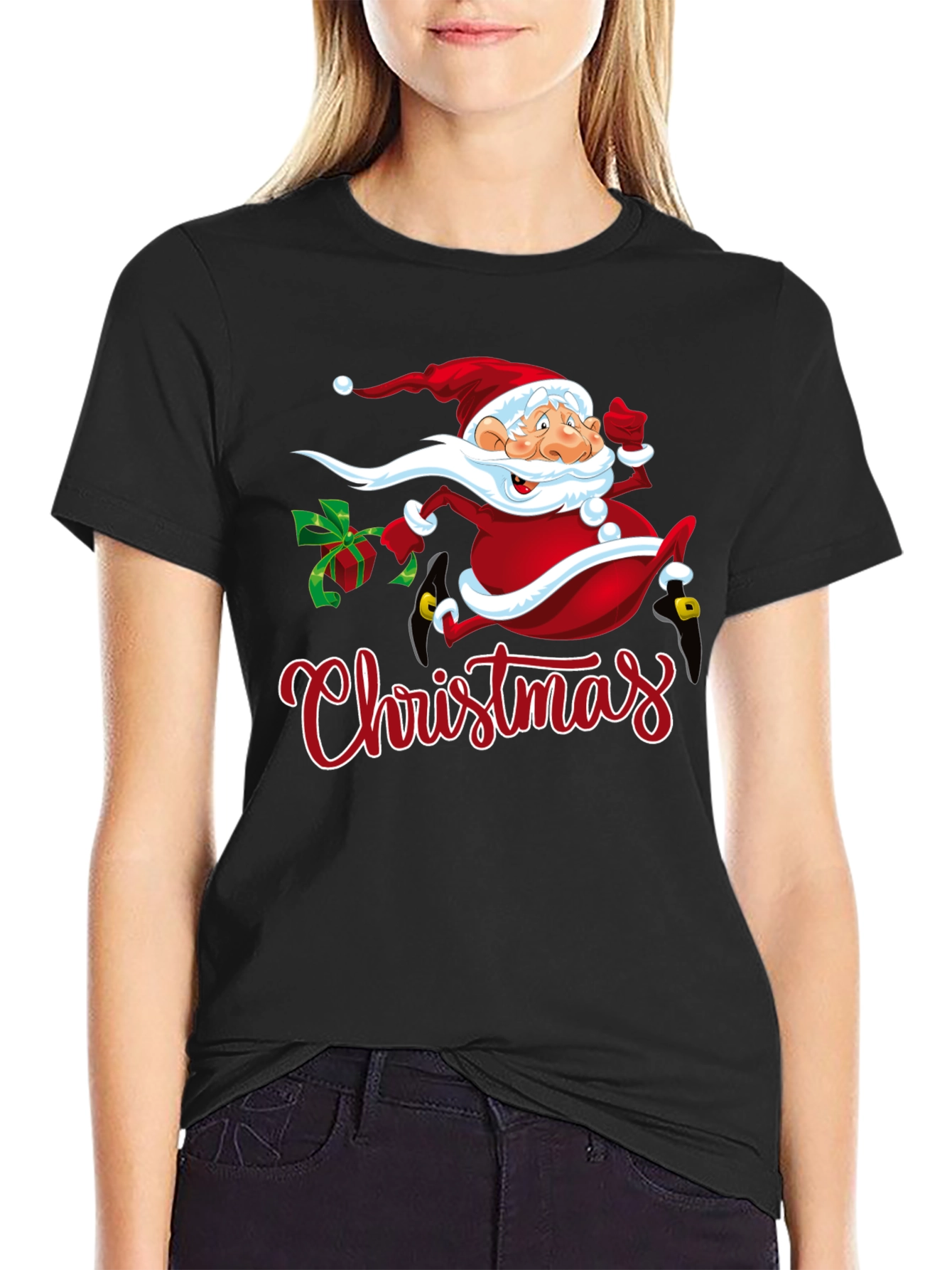 Festive Christmas Santa Graphic T-Shirt