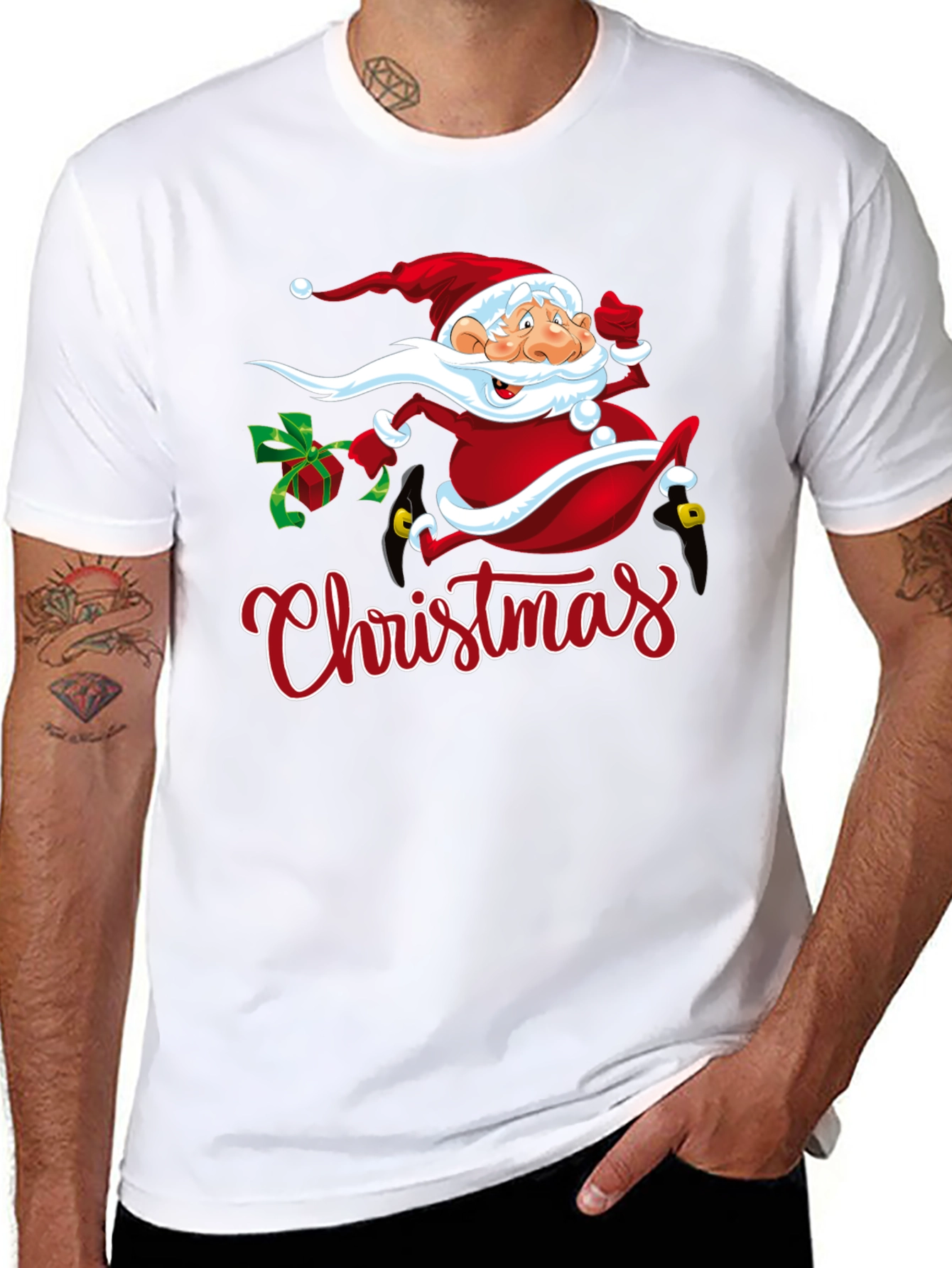 Festive Christmas Santa Graphic T-Shirt