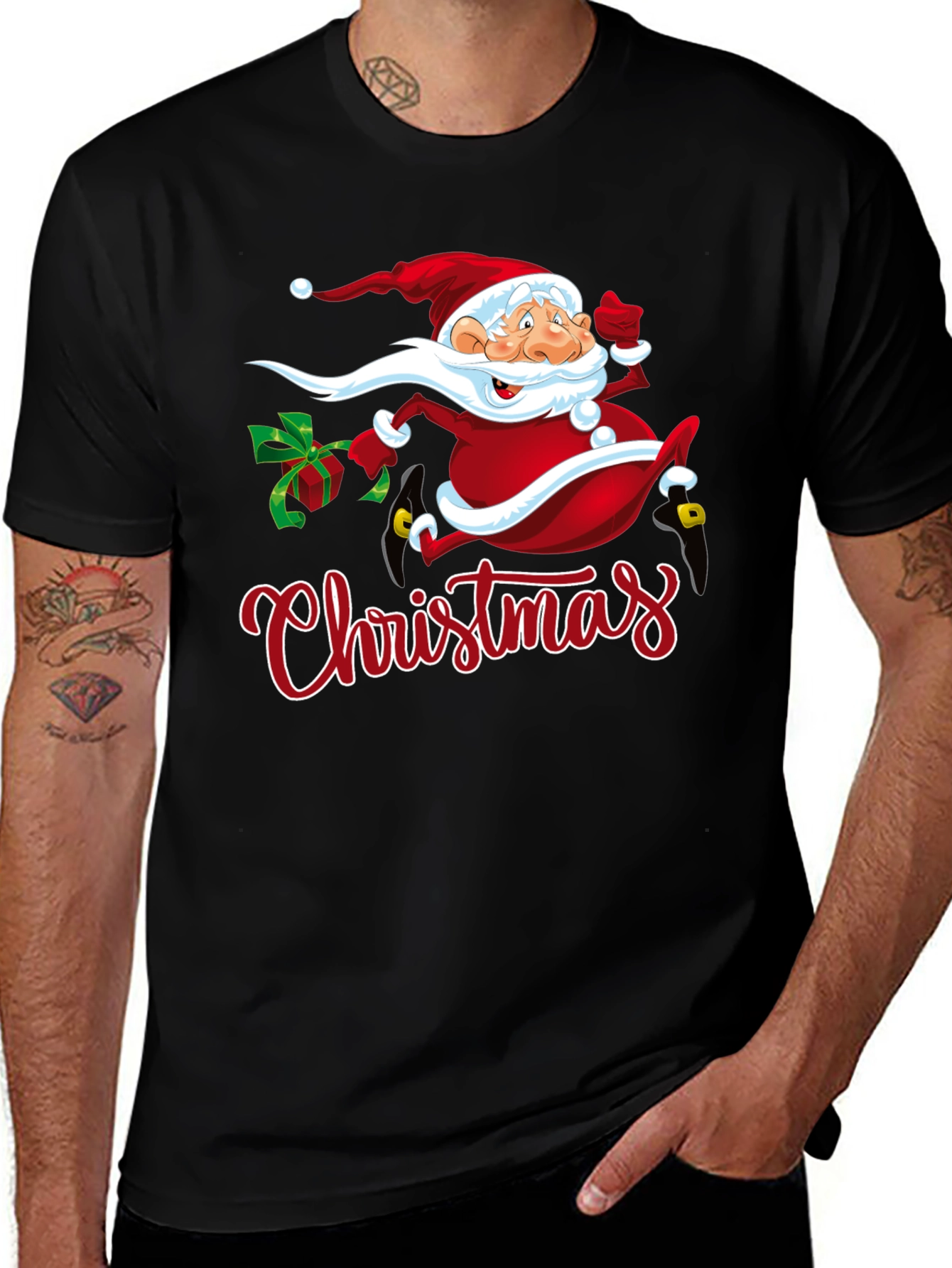 Festive Christmas Santa Graphic T-Shirt