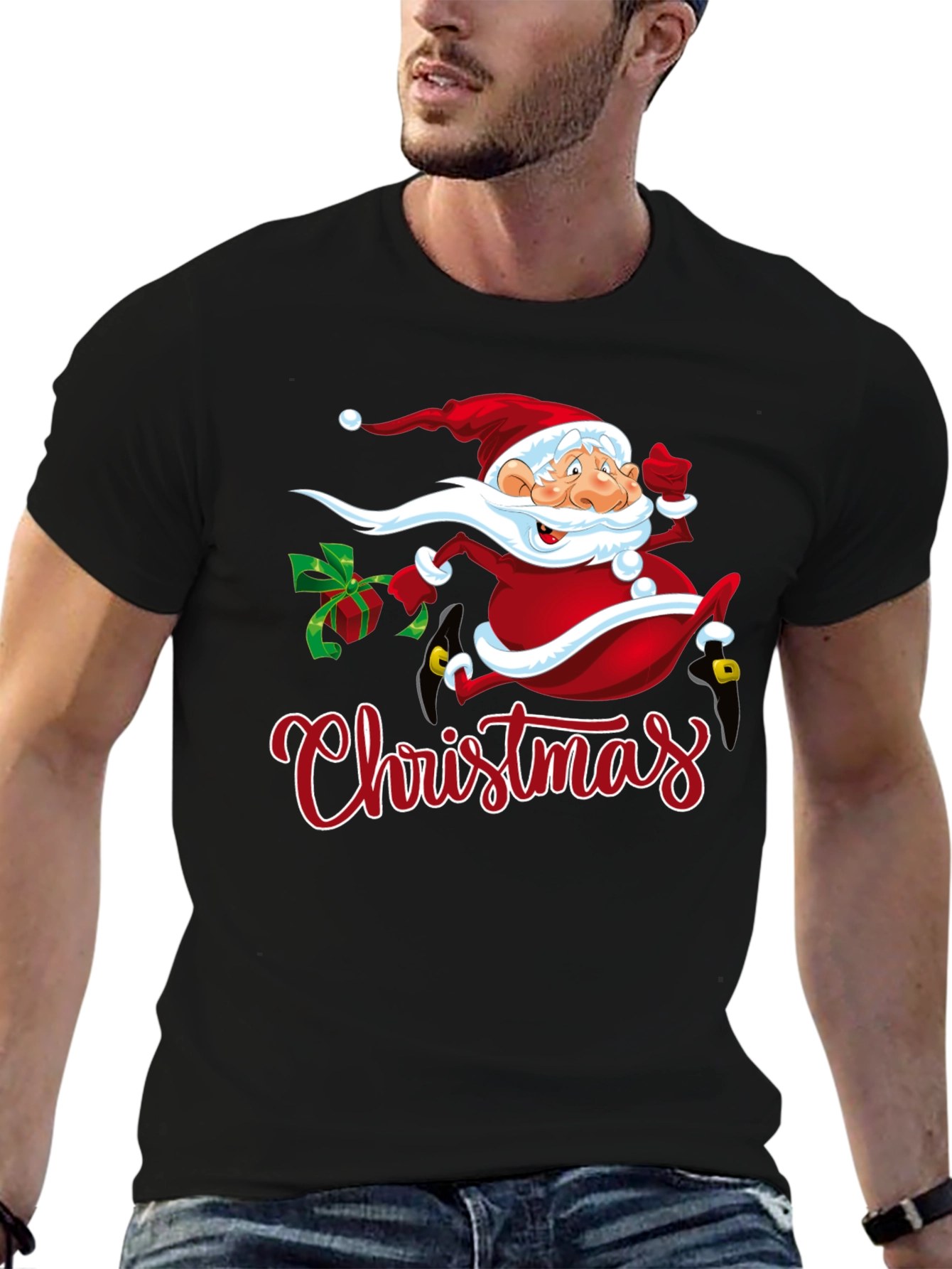 Festive Christmas Santa Graphic T-Shirt