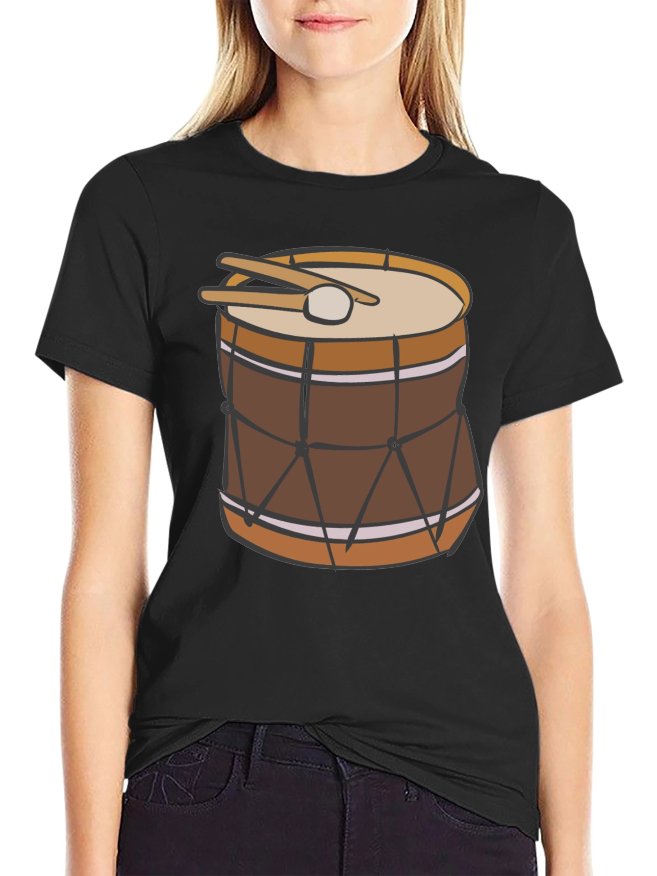 Drum Graphic Black T-Shirt