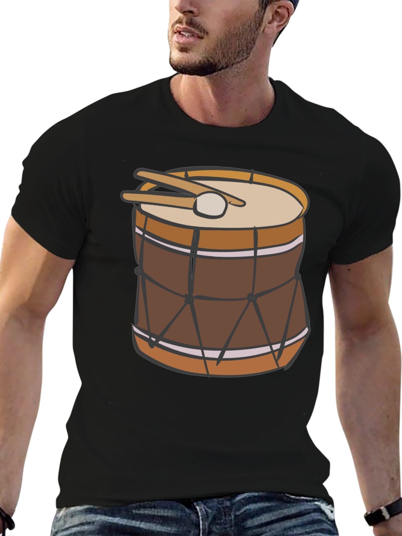 Drum Graphic Black T-Shirt