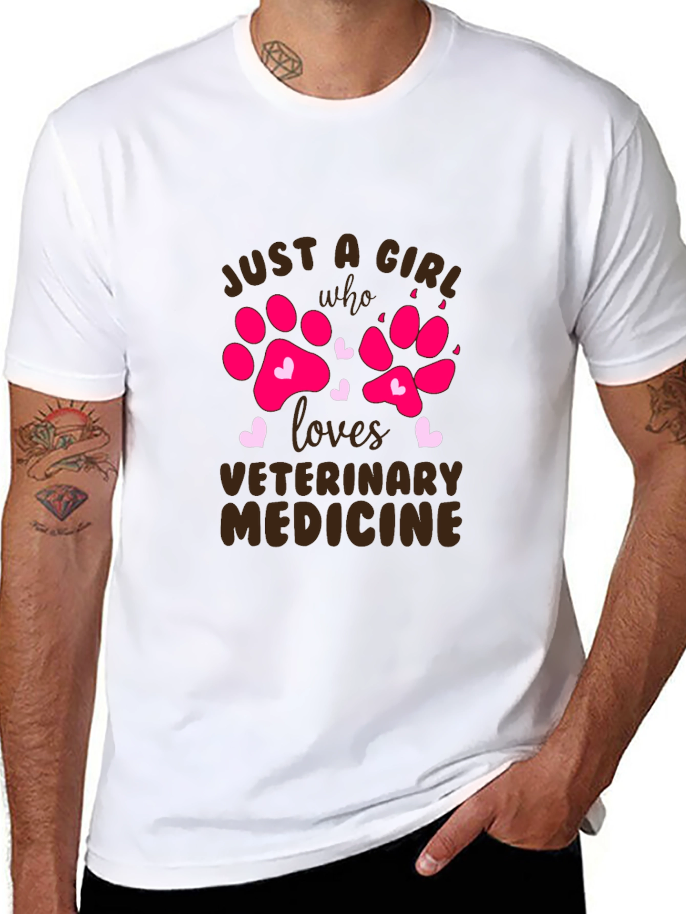 Veterinary Medicine Paw Print T-Shirt