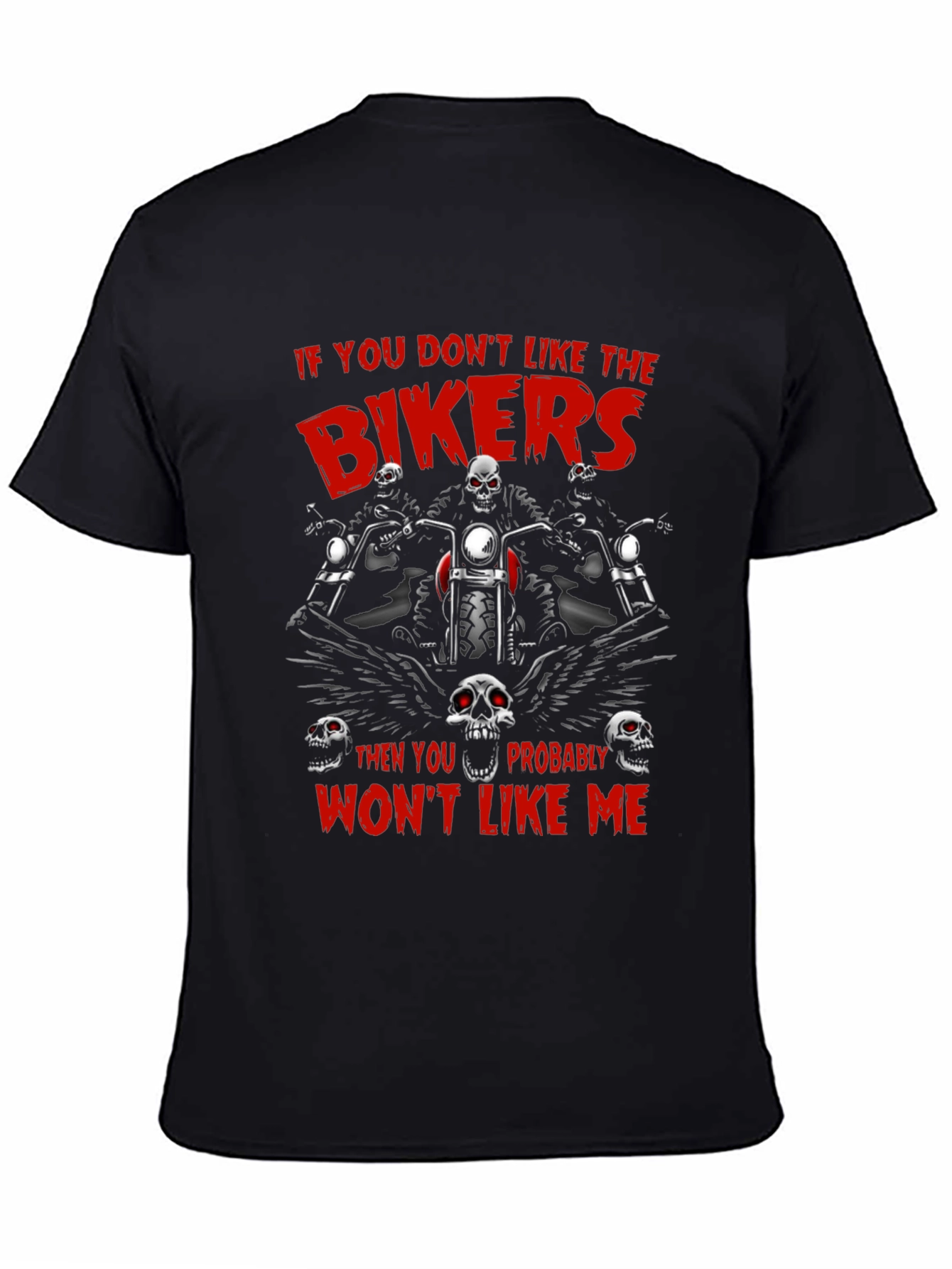 Biker Skull Graphic T-Shirt - Edgy Ride Apparel