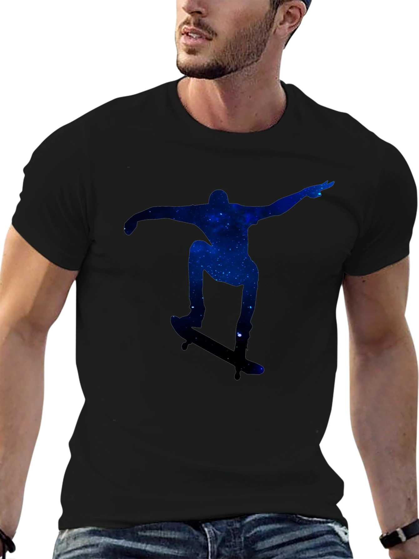 Galaxy Skater Black T-Shirt