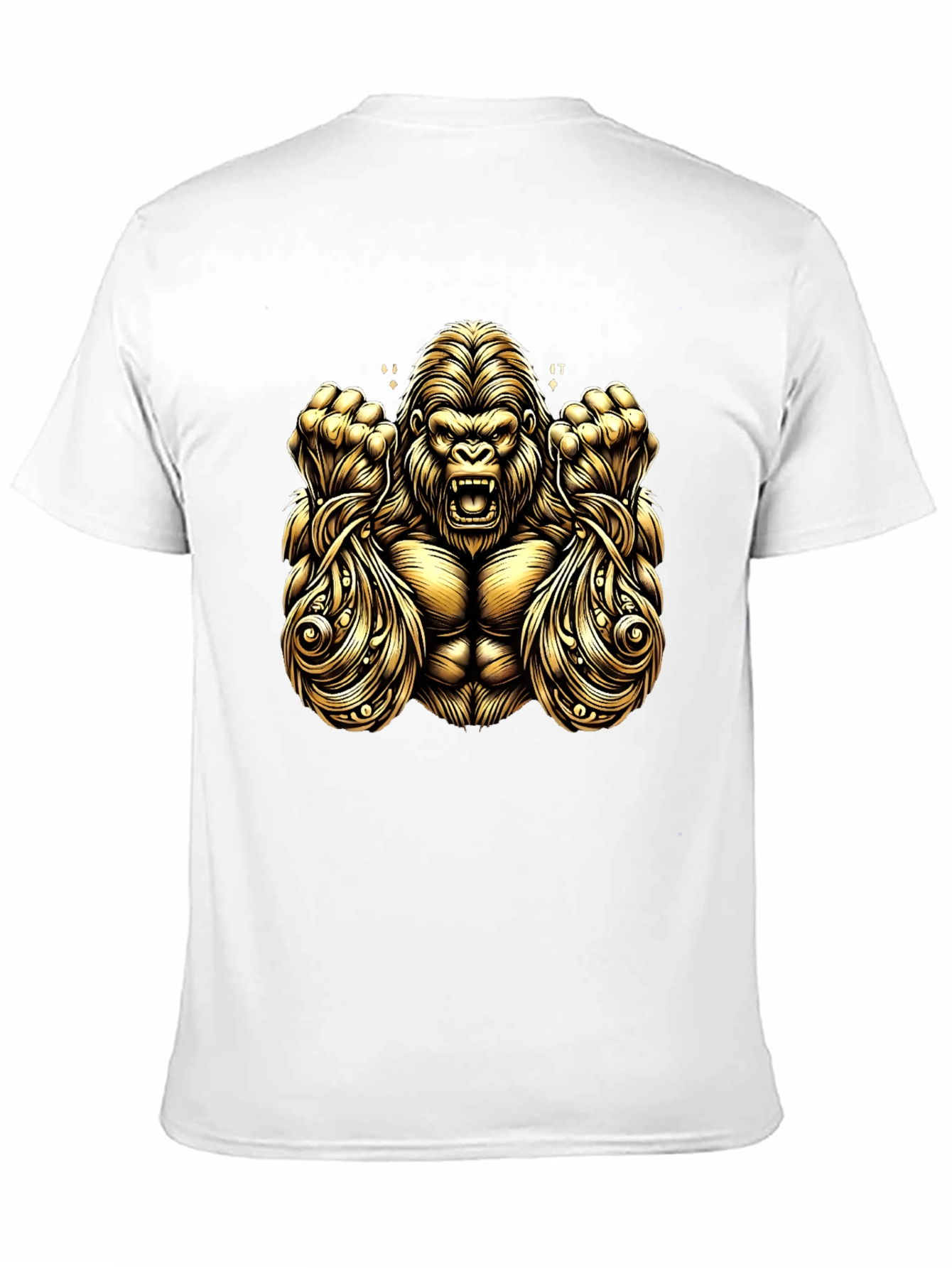 Gold Gorilla Graphic Black T-Shirt