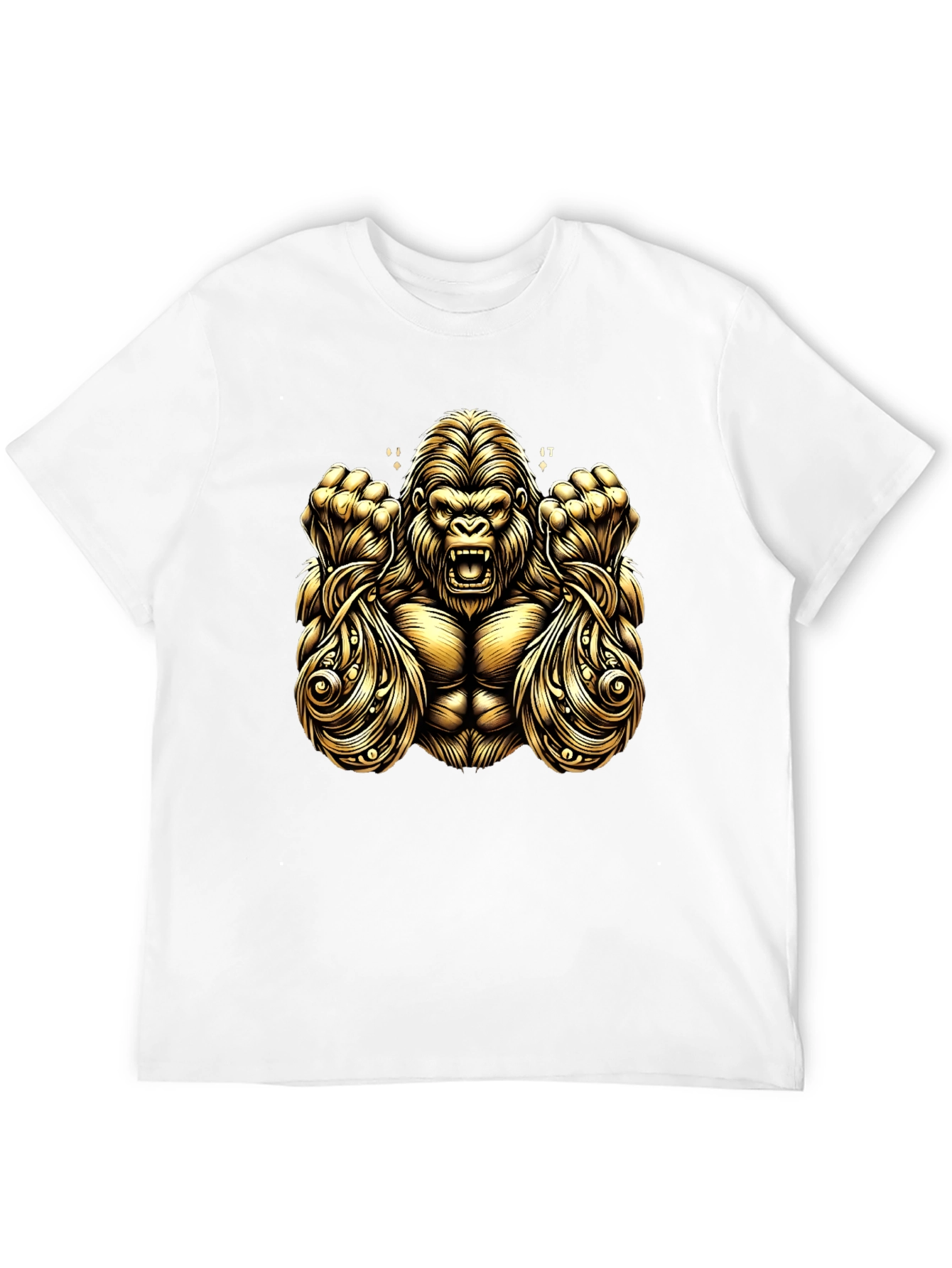 Gold Gorilla Graphic Black T-Shirt