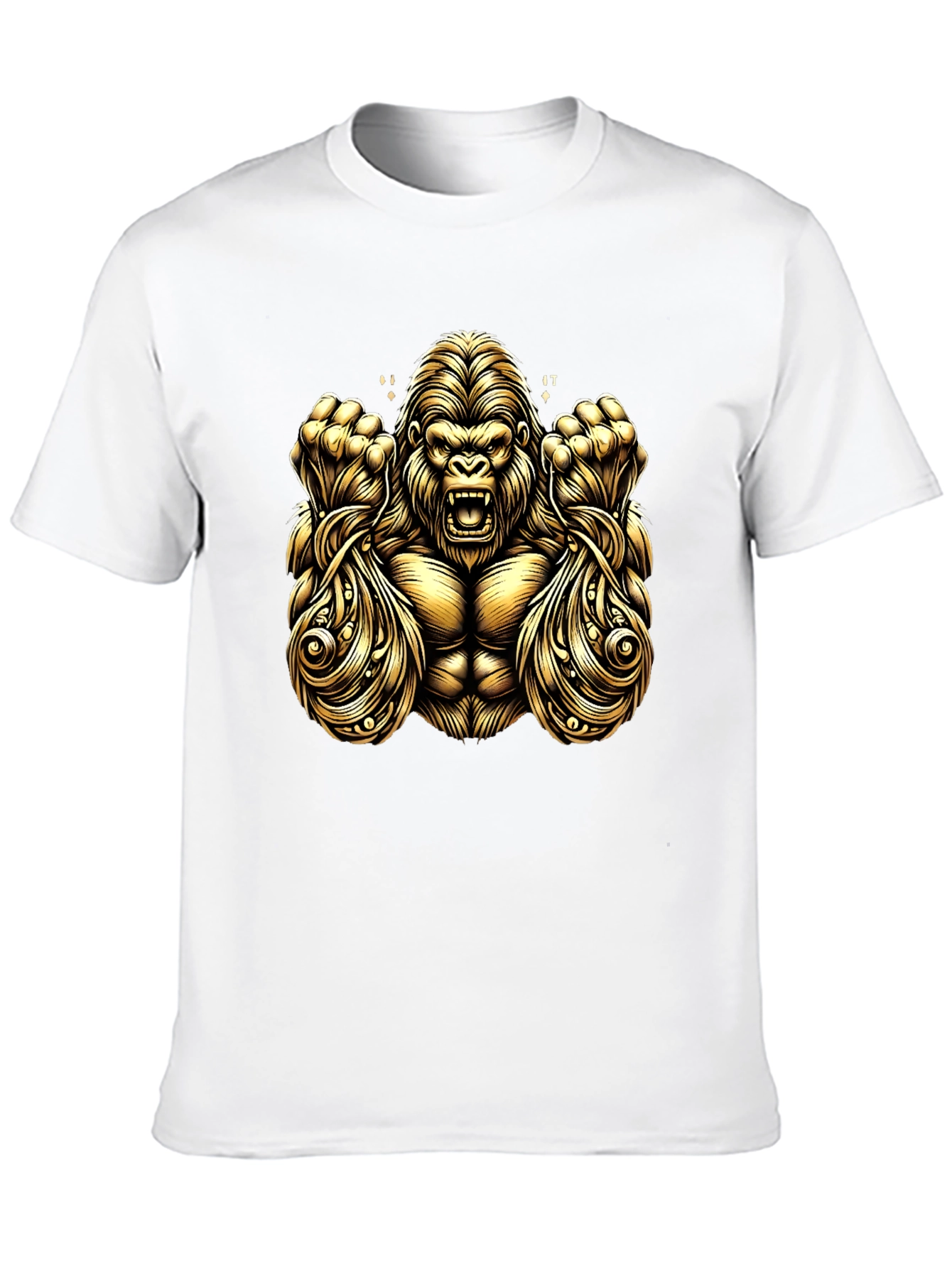 Gold Gorilla Graphic Black T-Shirt