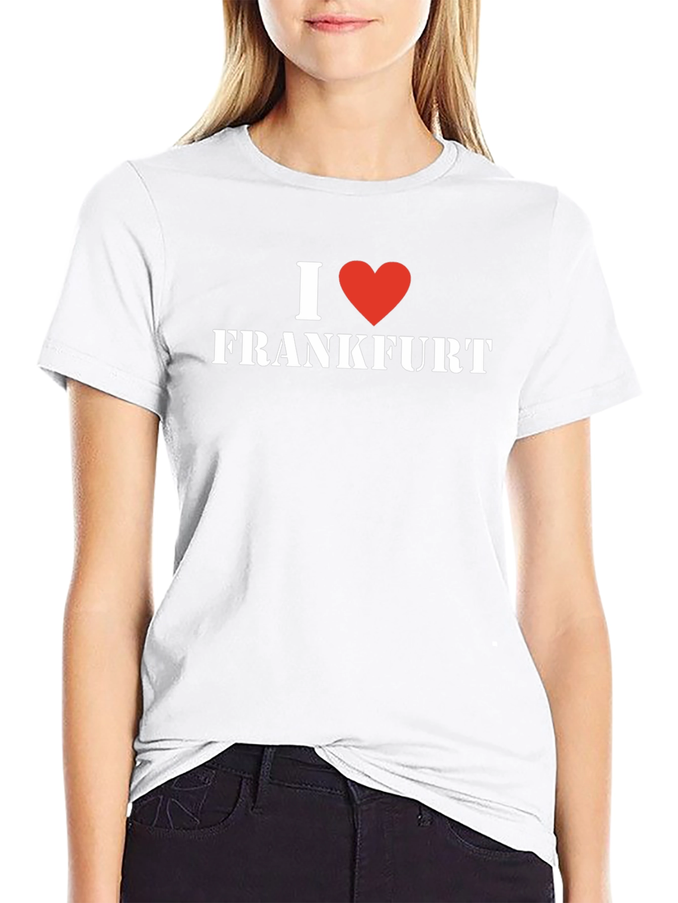 I Love Frankfurt T-Shirt - Black Cotton Tee
