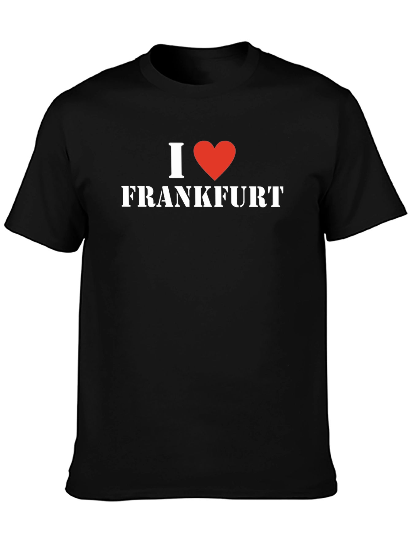 I Love Frankfurt T-Shirt - Black Cotton Tee