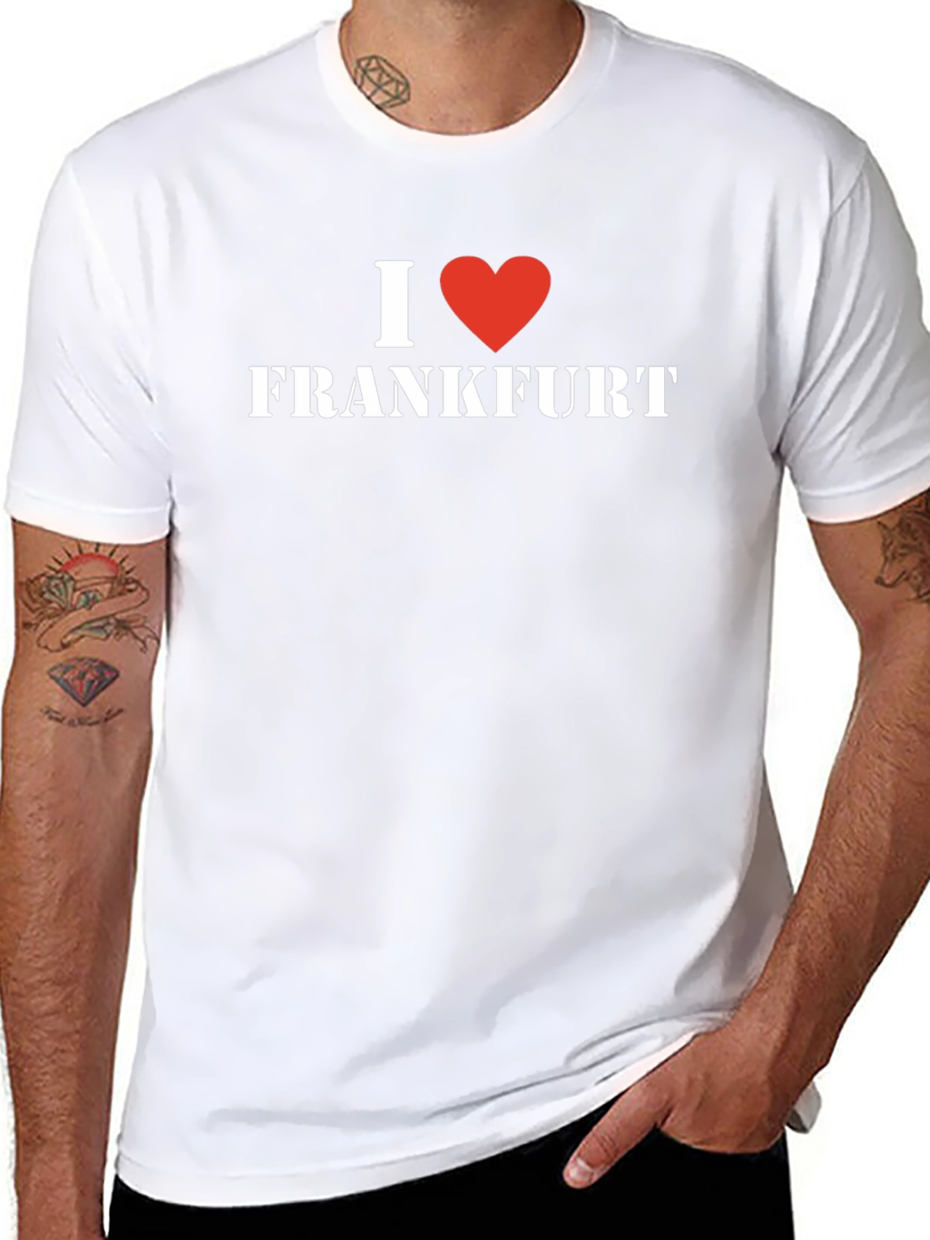 I Love Frankfurt T-Shirt - Black Cotton Tee