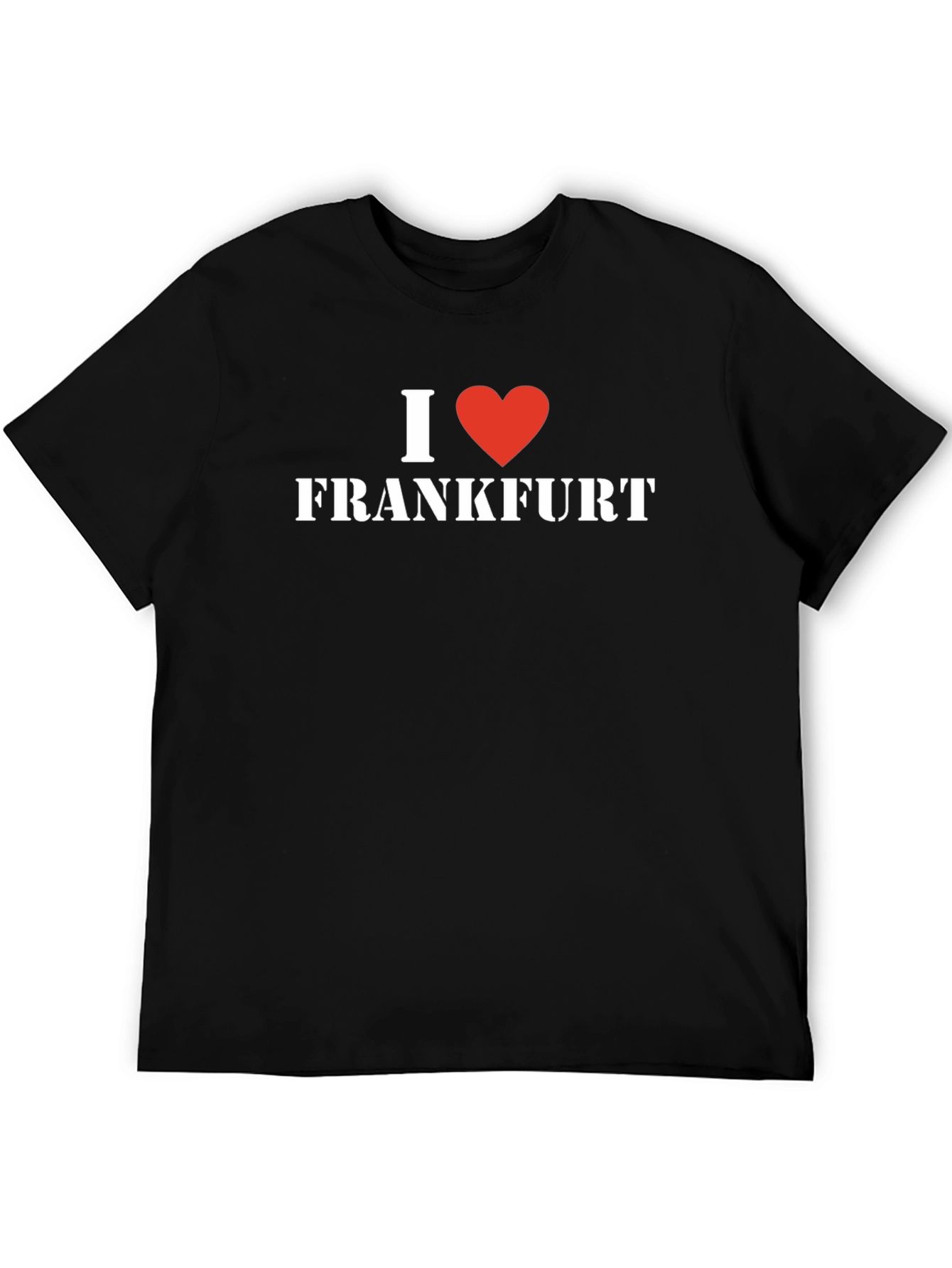 I Love Frankfurt T-Shirt - Black Cotton Tee