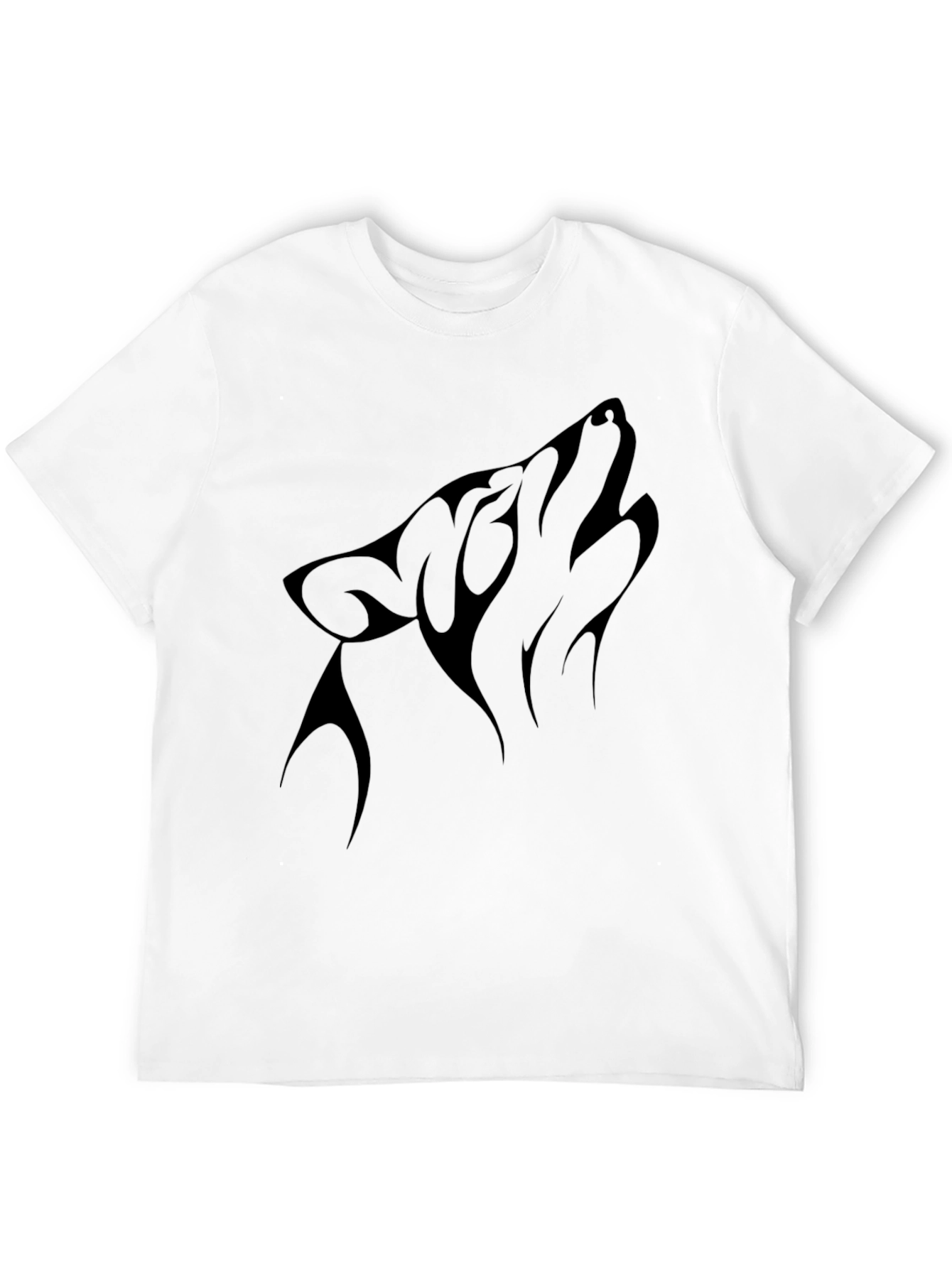 Mens Black Wolf Graphic Tee