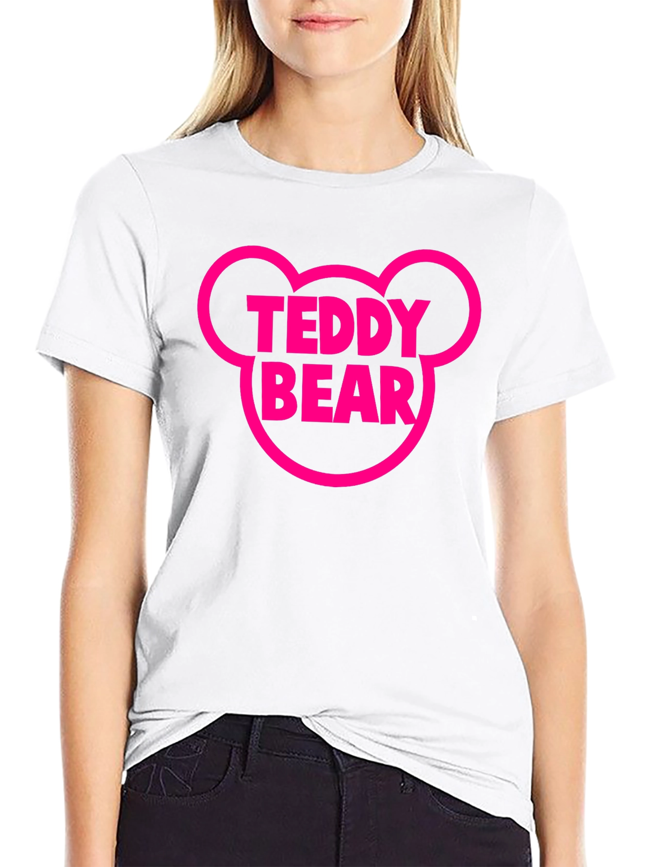 Teddy Bear Mouse Head Black T-Shirt