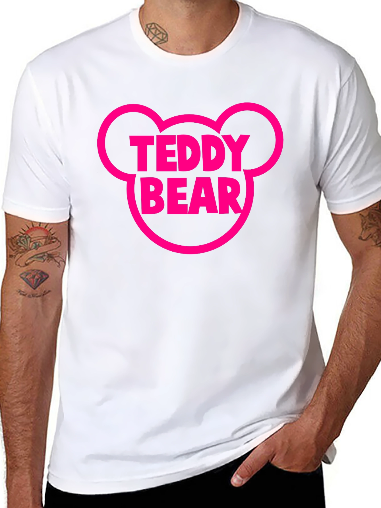 Teddy Bear Mouse Head Black T-Shirt