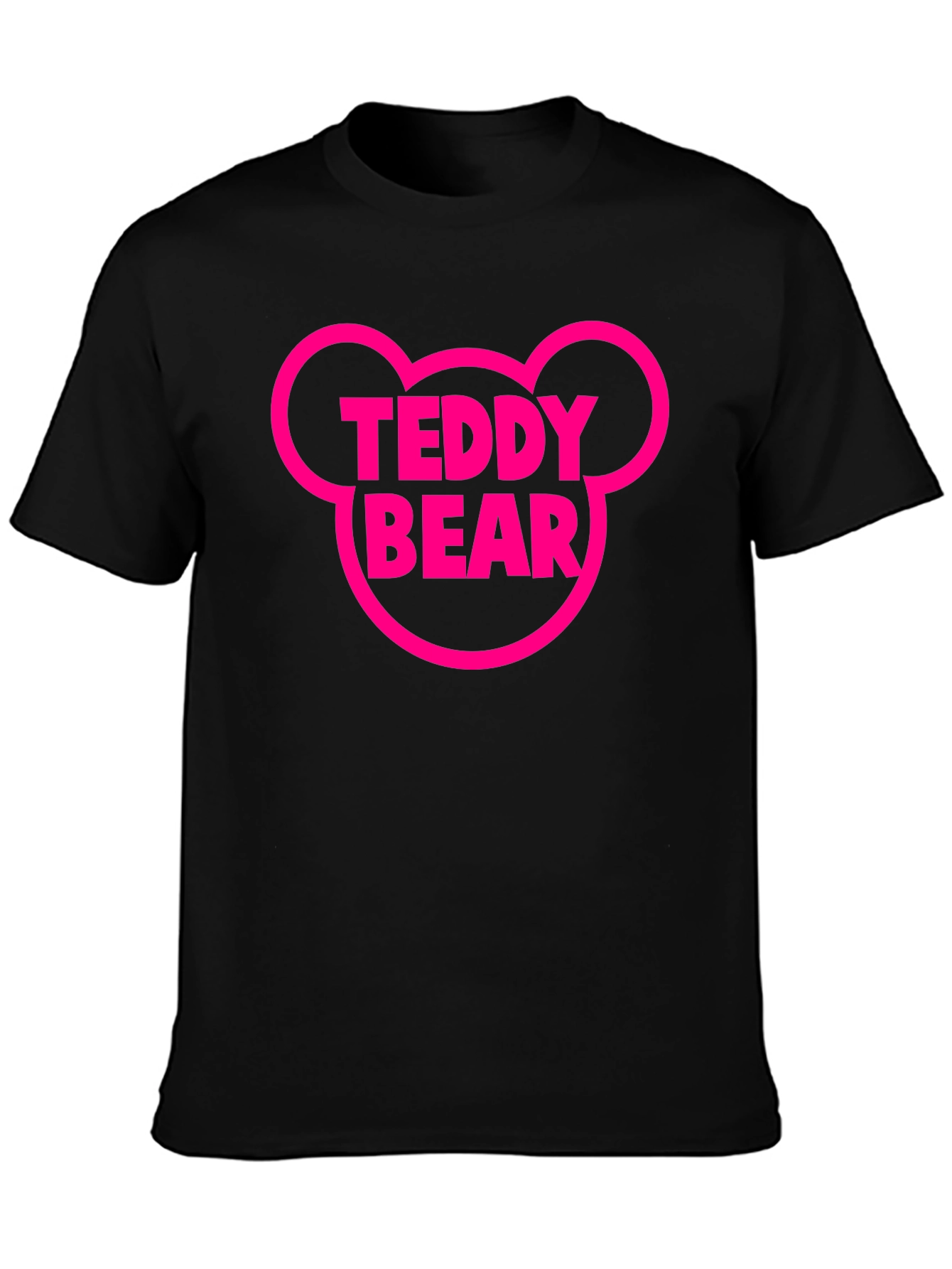 Teddy Bear Mouse Head Black T-Shirt
