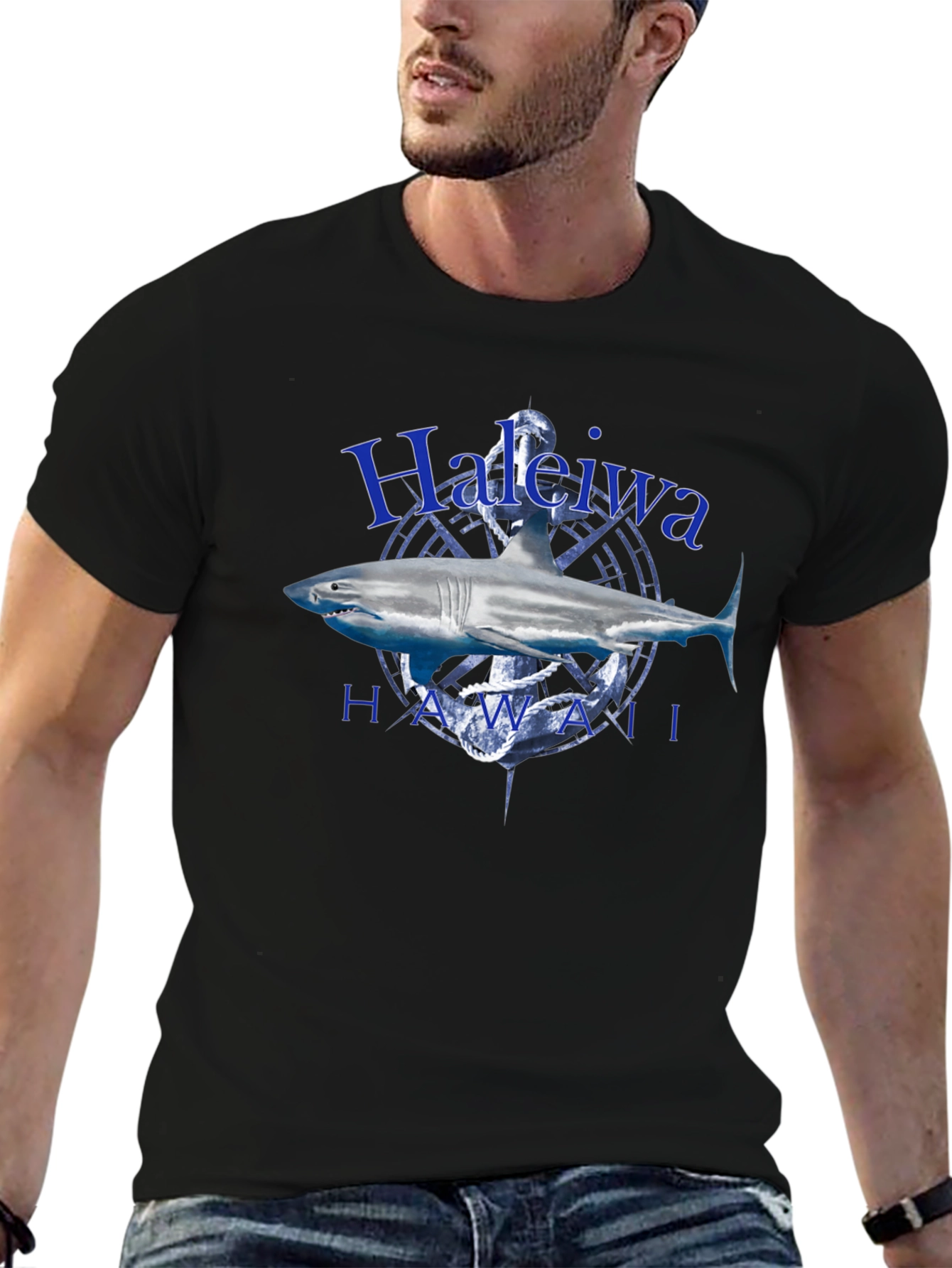 Haleiwa Hawaii Shark T-Shirt - Anchor Graphic