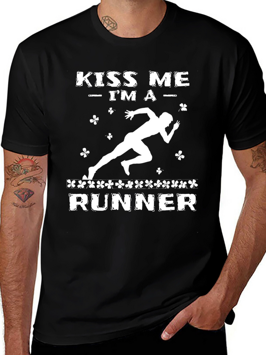 Kiss Me Im A Runner Graphic T-Shirt