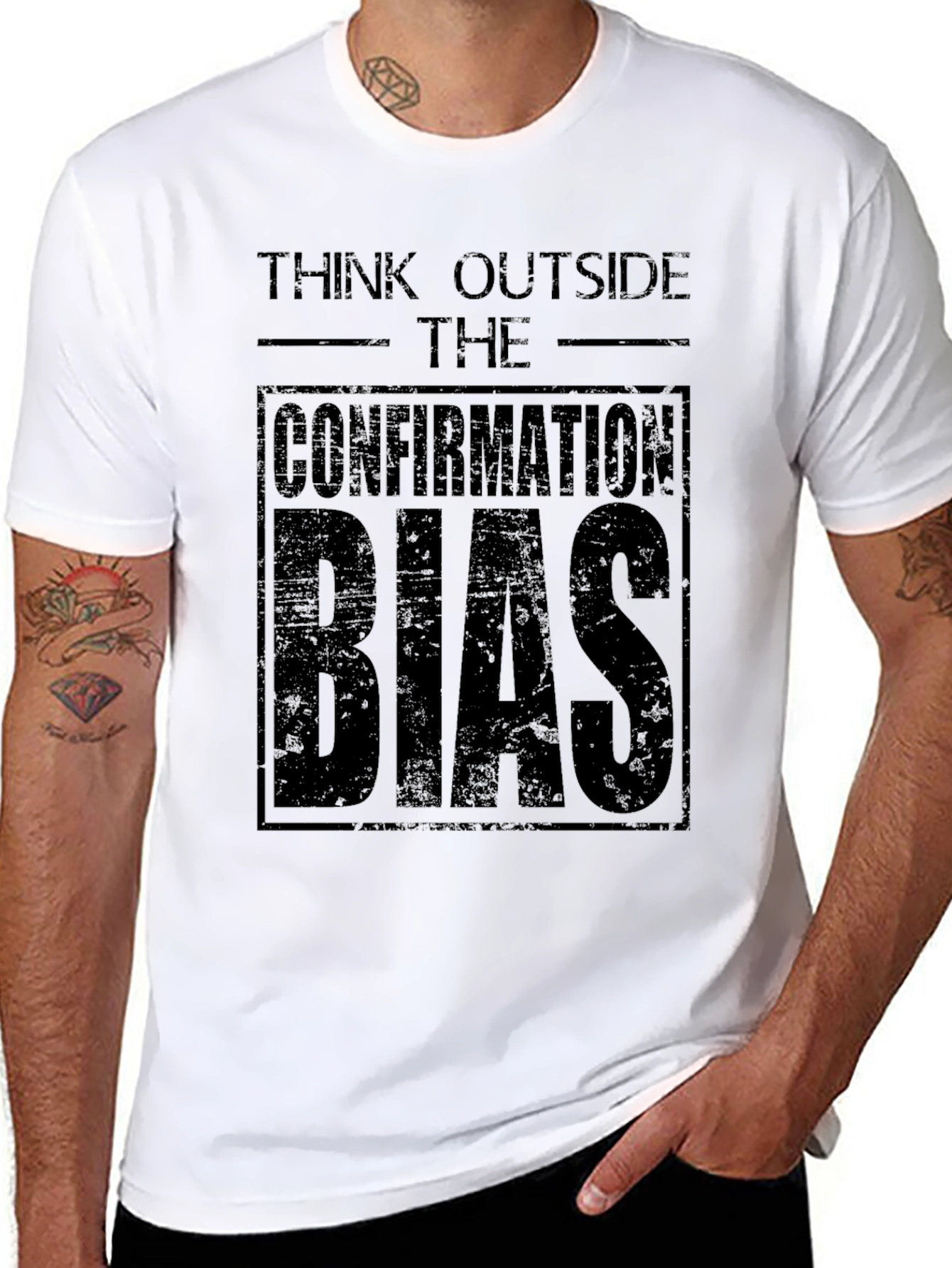Think Outside The Confirmation Bias - Black T-Shirt