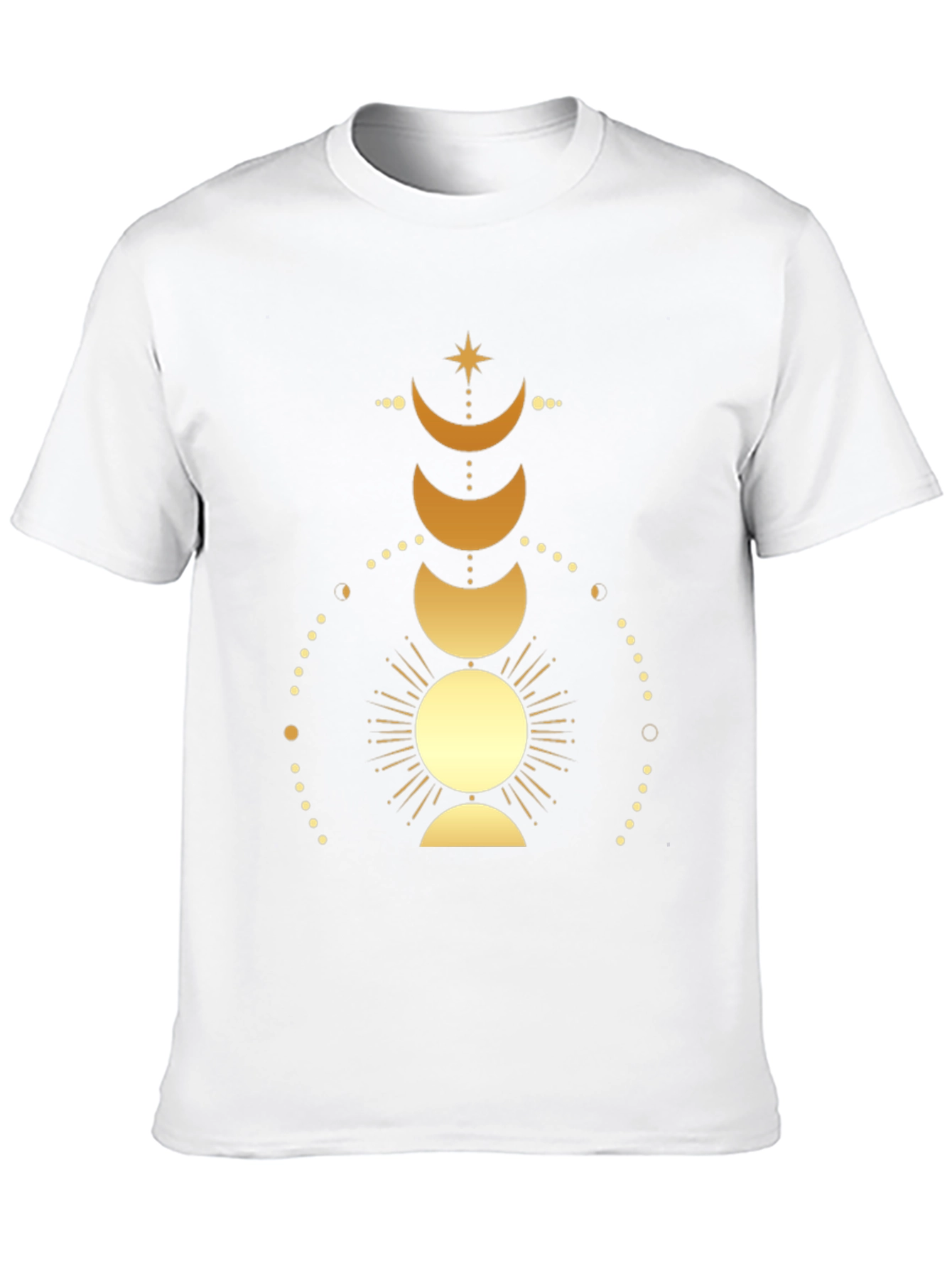 Celestial Moon Phases Graphic Tee - Black