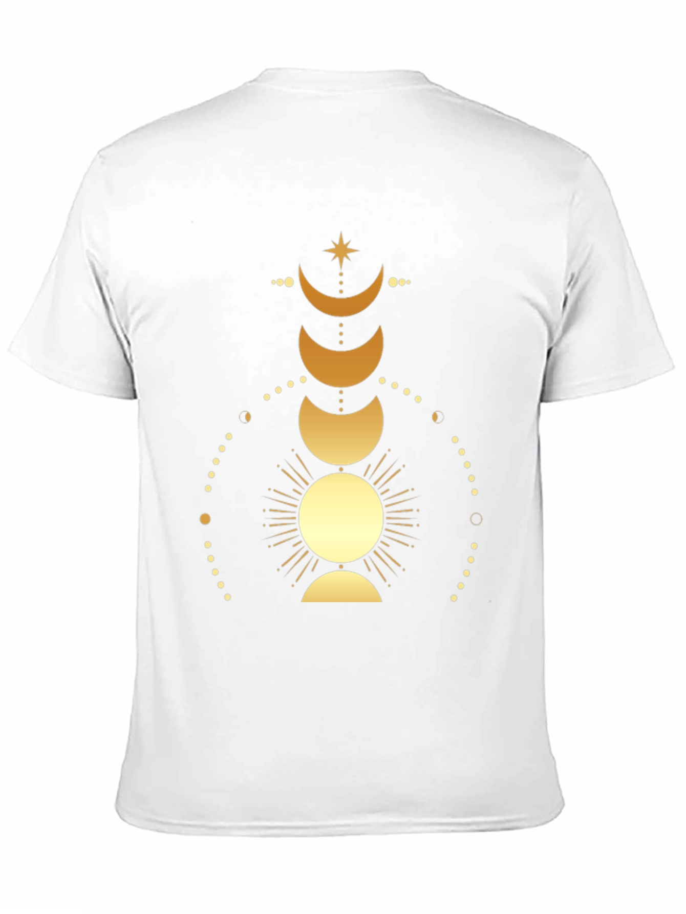 Celestial Moon Phases Graphic Tee - Black