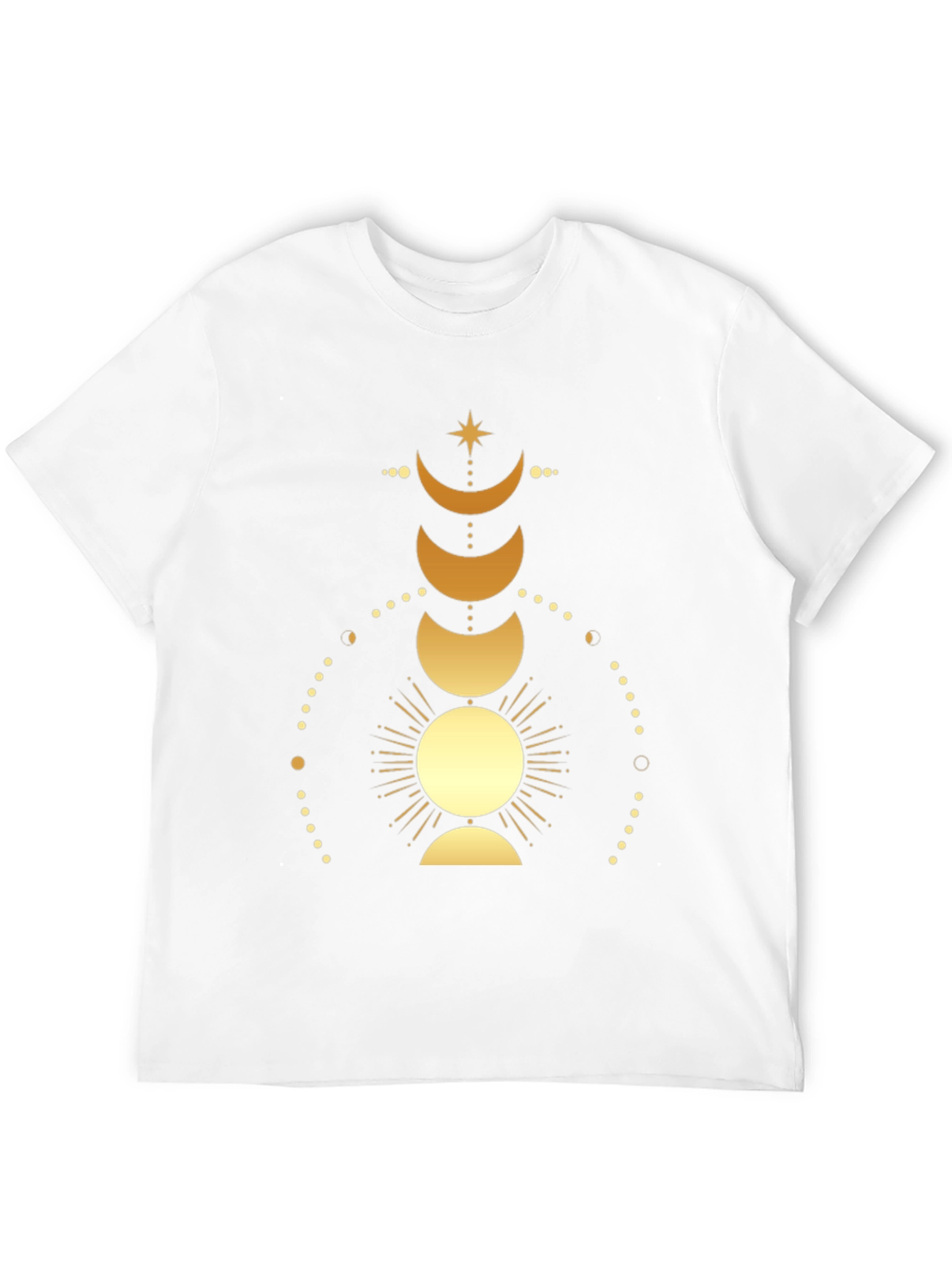 Celestial Moon Phases Graphic Tee - Black