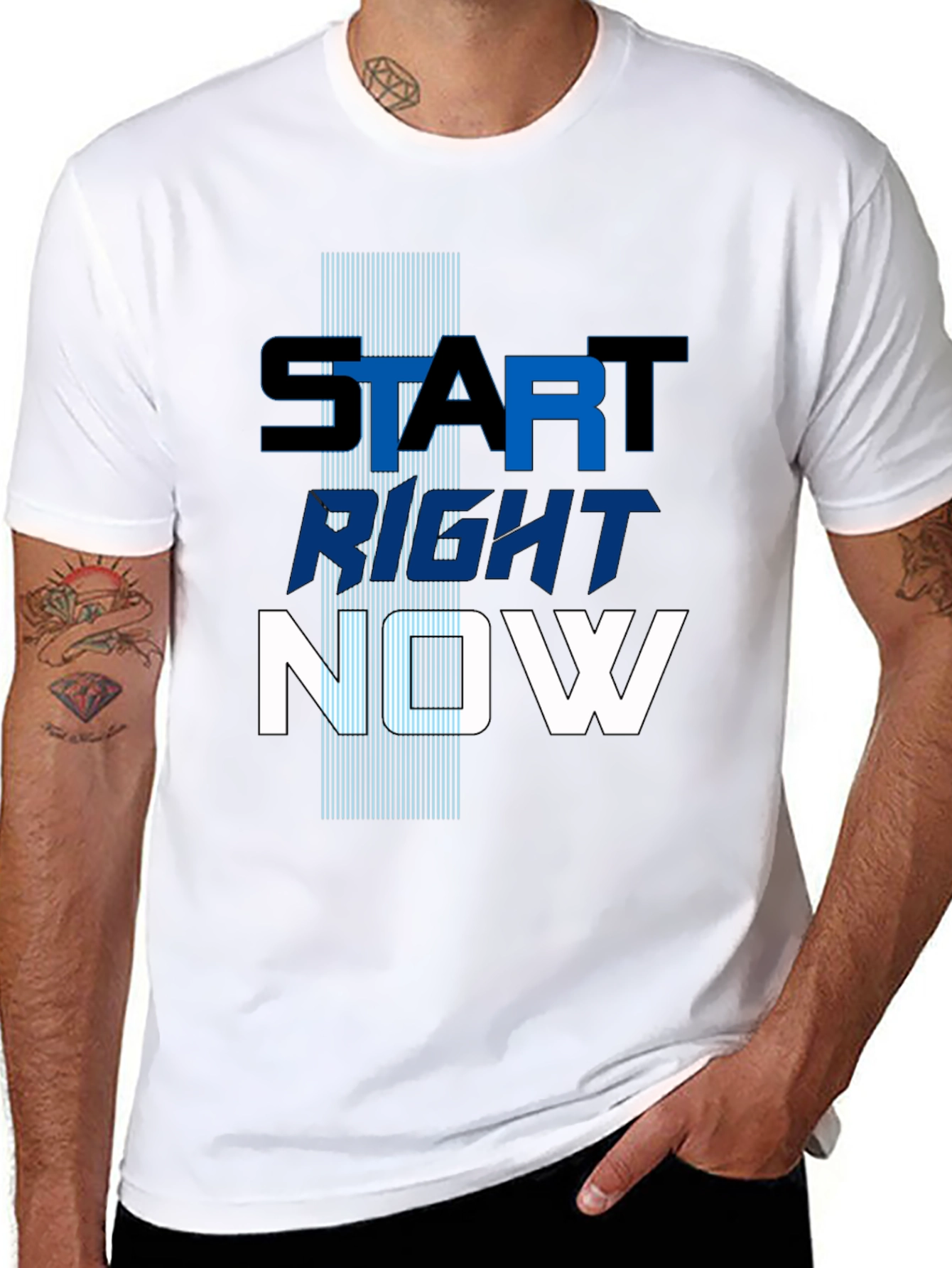 Start Right Now Mens Graphic Tee - Inspiring Design