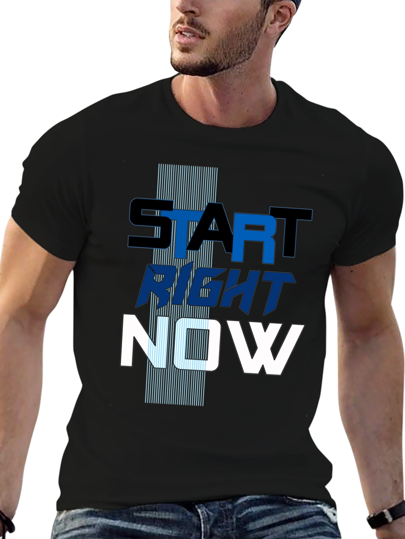 Start Right Now Mens Graphic Tee - Inspiring Design