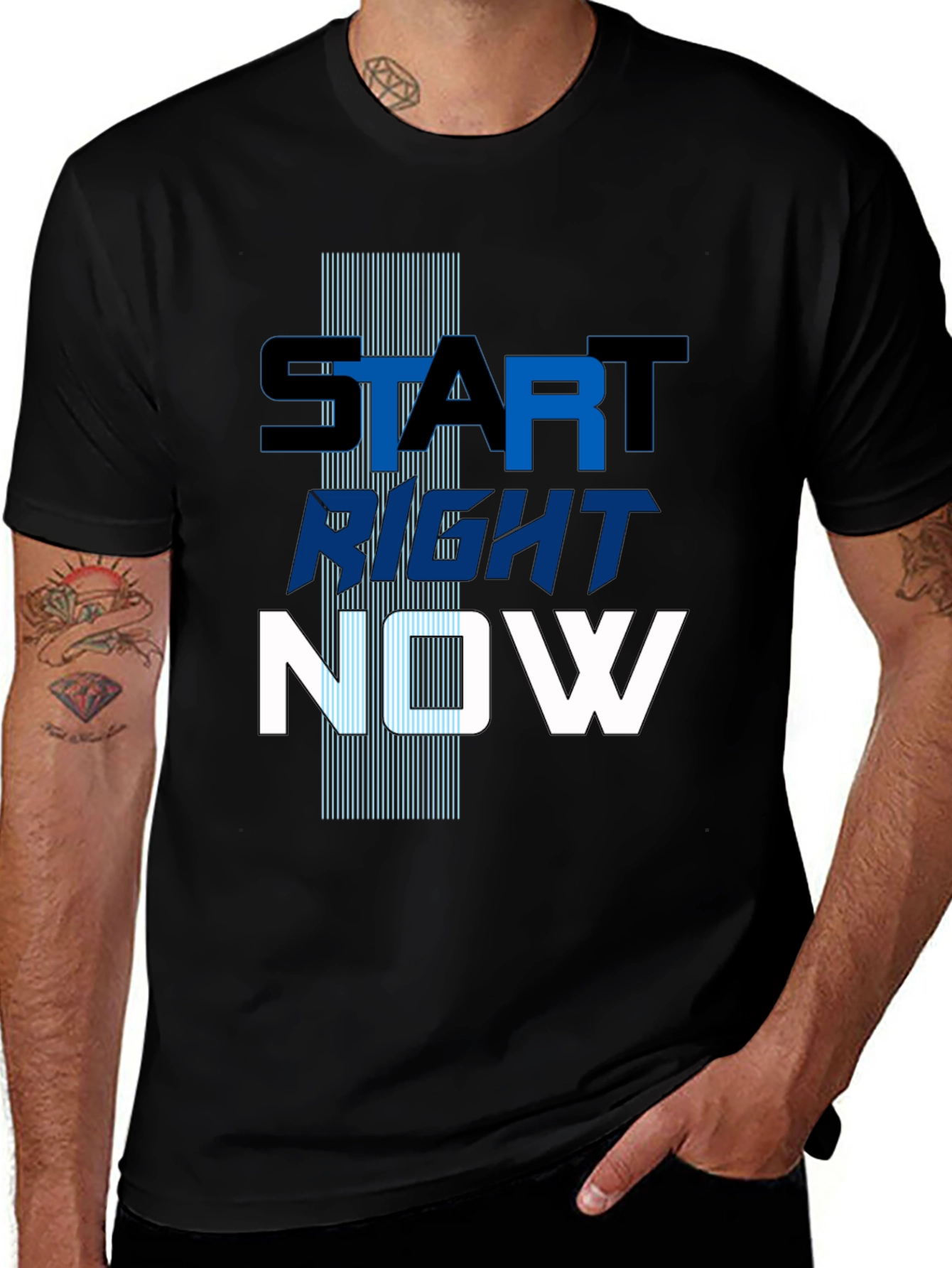 Start Right Now Mens Graphic Tee - Inspiring Design