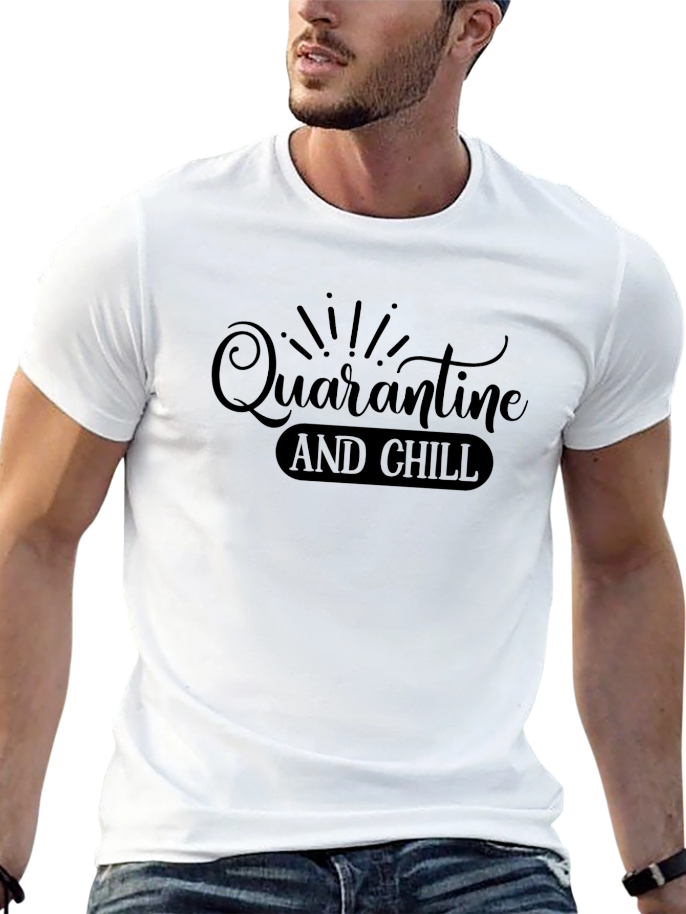 Quarantine and Chill Graphic Tee - Mens Black T-Shirt