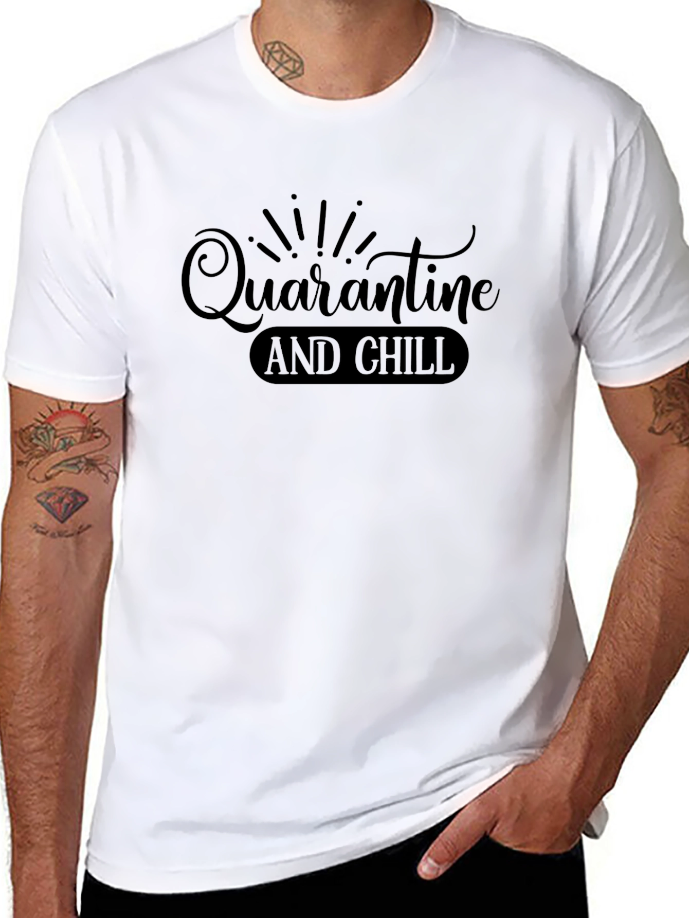 Quarantine and Chill Graphic Tee - Mens Black T-Shirt