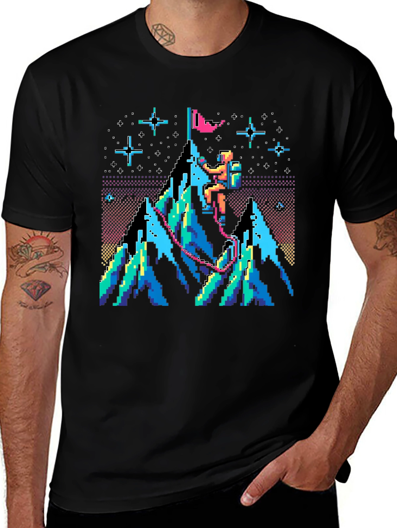 Pixel Climber Graphic T-Shirt - Retro Gaming Style Tee