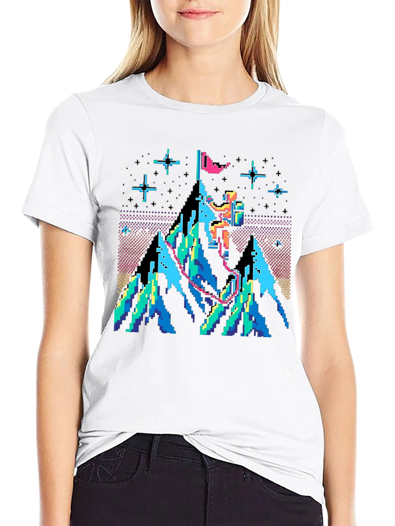 Pixel Climber Graphic T-Shirt - Retro Gaming Style Tee
