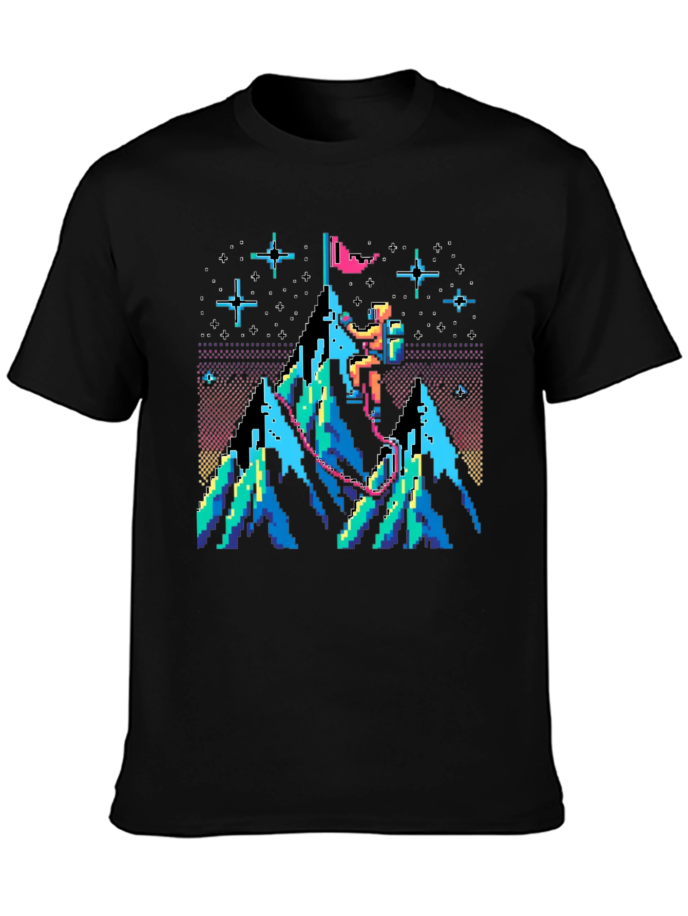 Pixel Climber Graphic T-Shirt - Retro Gaming Style Tee