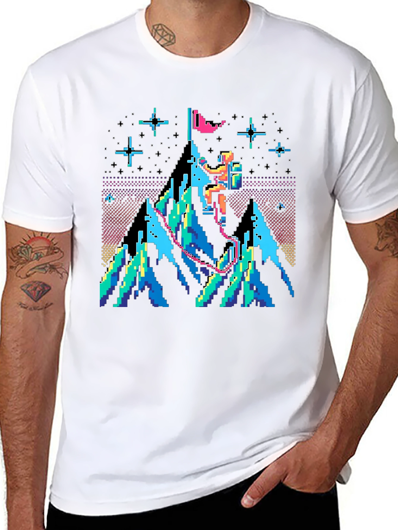 Pixel Climber Graphic T-Shirt - Retro Gaming Style Tee