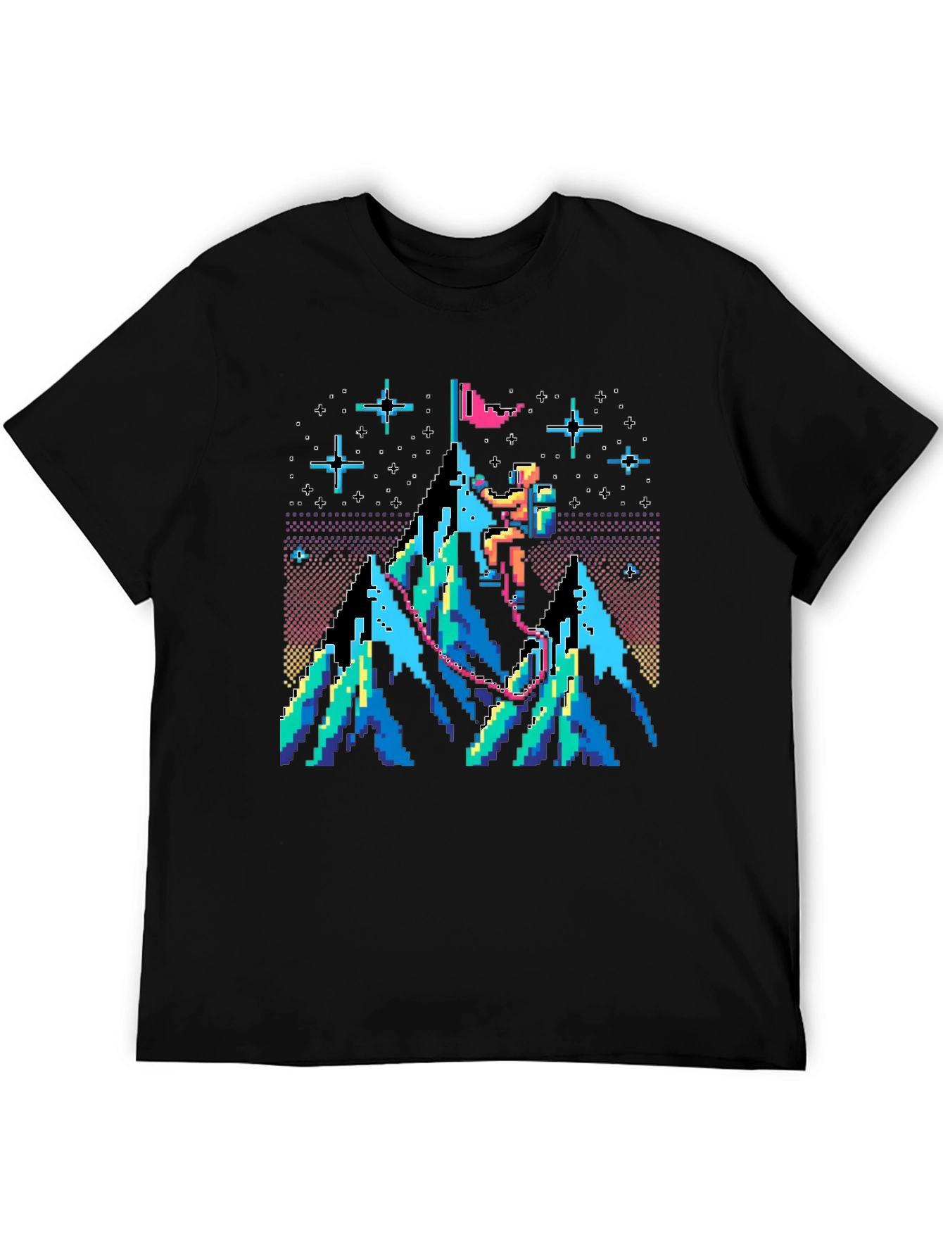 Pixel Climber Graphic T-Shirt - Retro Gaming Style Tee