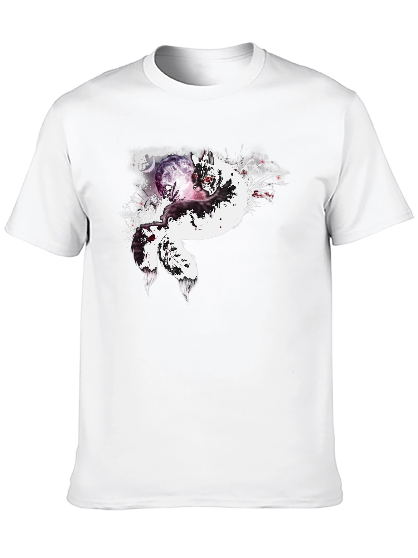 Fox Moon Graphic Tee - Unisex Black T-Shirt