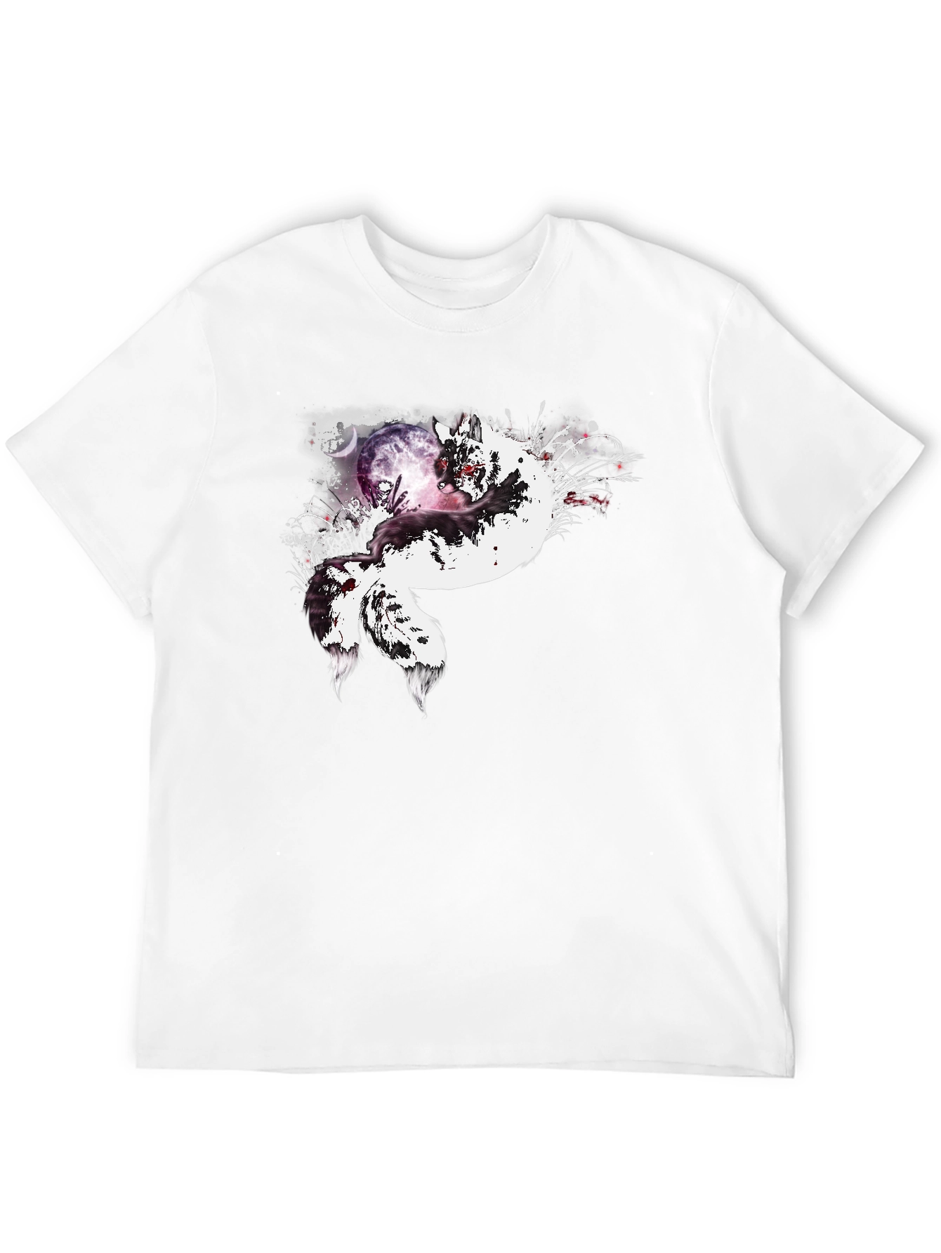 Fox Moon Graphic Tee - Unisex Black T-Shirt